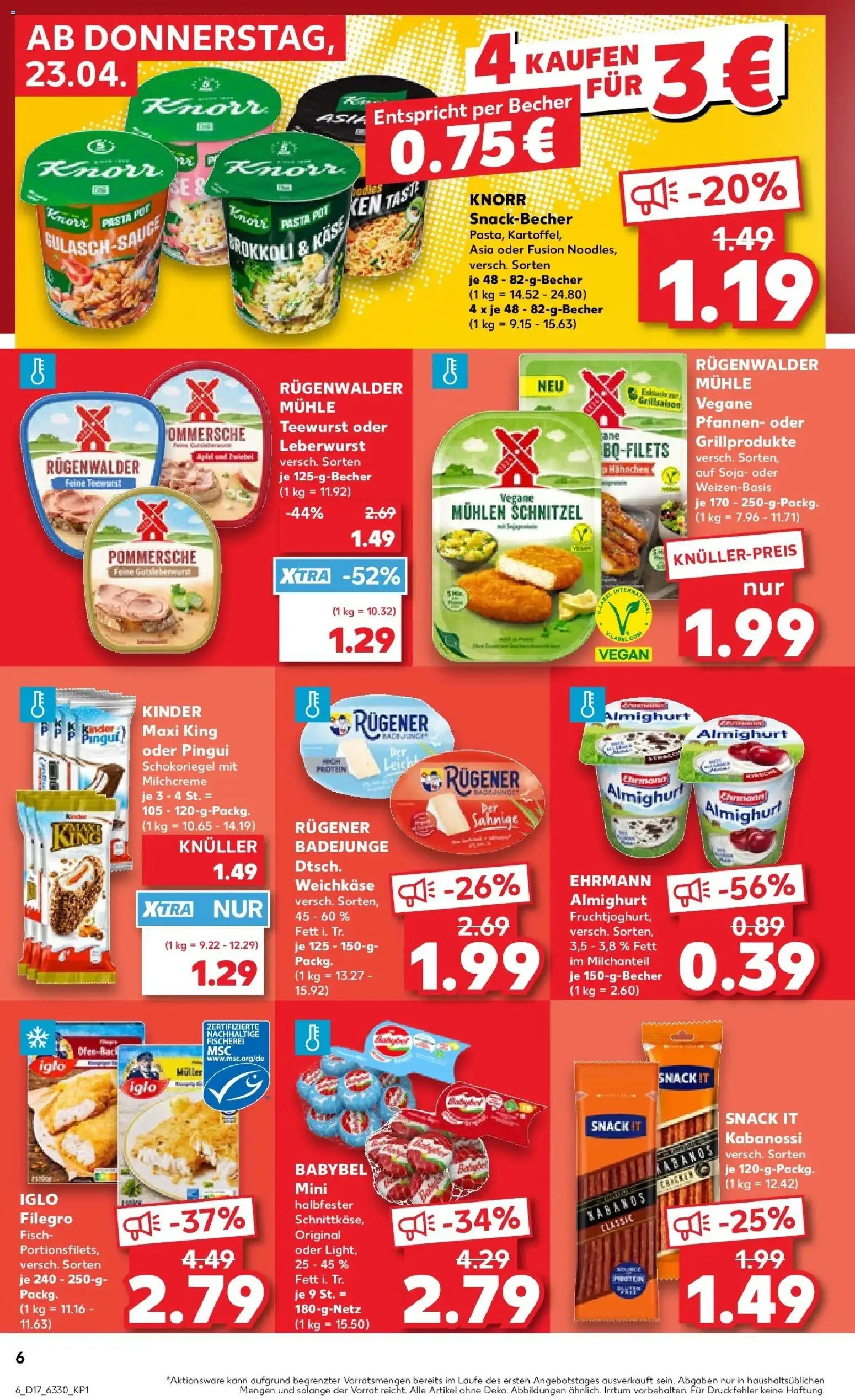 Kaufland Prospekt Delmenhorst	 – gültig ab 23.04.2026 | Seite: 6 | Produkte: Hahnchen, Käse, Fisch, Pasta