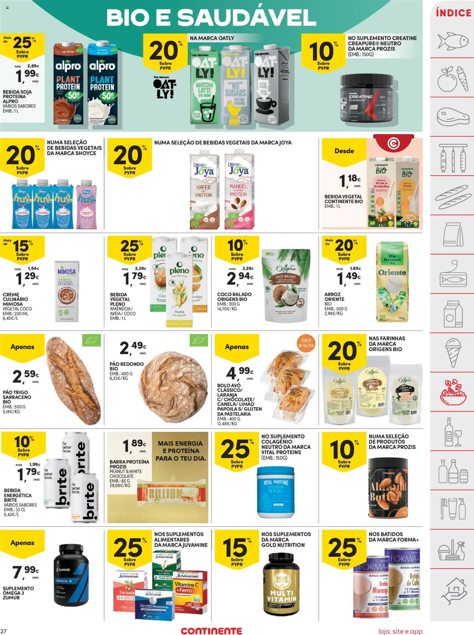 Continente folheto │ válido de 14.04.2026 | Página: 27 | Produtos: Chocolate, Arroz, Bebida, Proteina