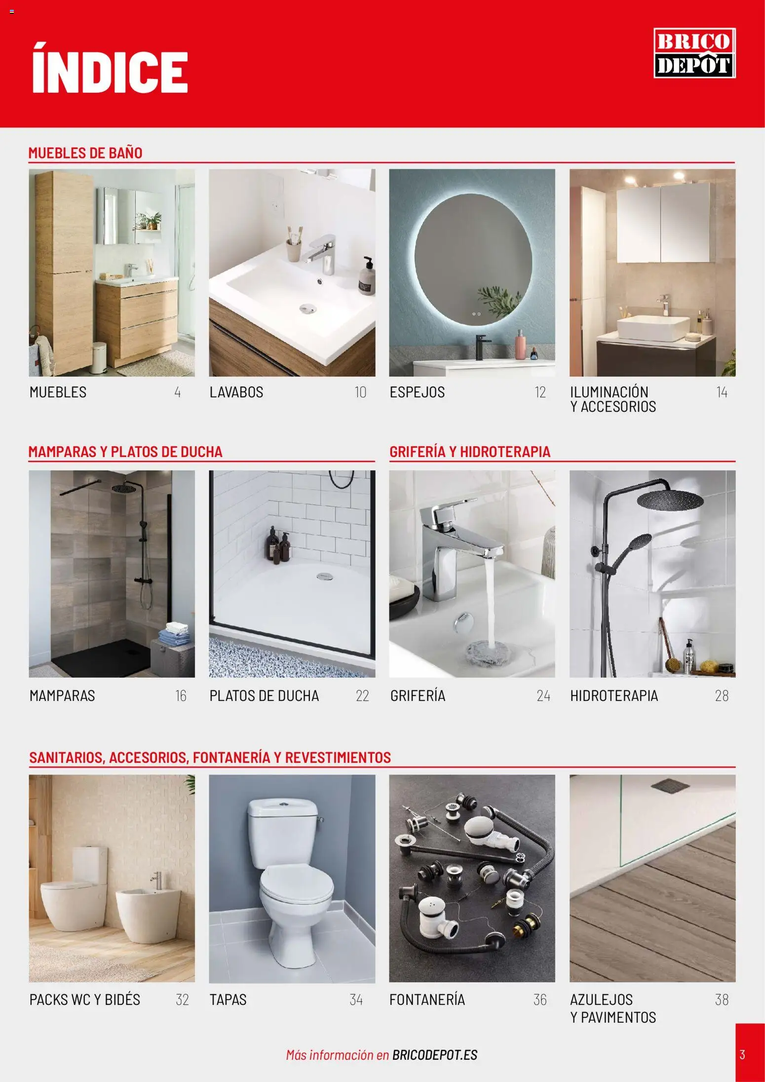 Brico Depôt Baños │ válido desde el 02.01.2026 | Página: 3 | Productos: Muebles, Galette de chaise, Baño, Ducha