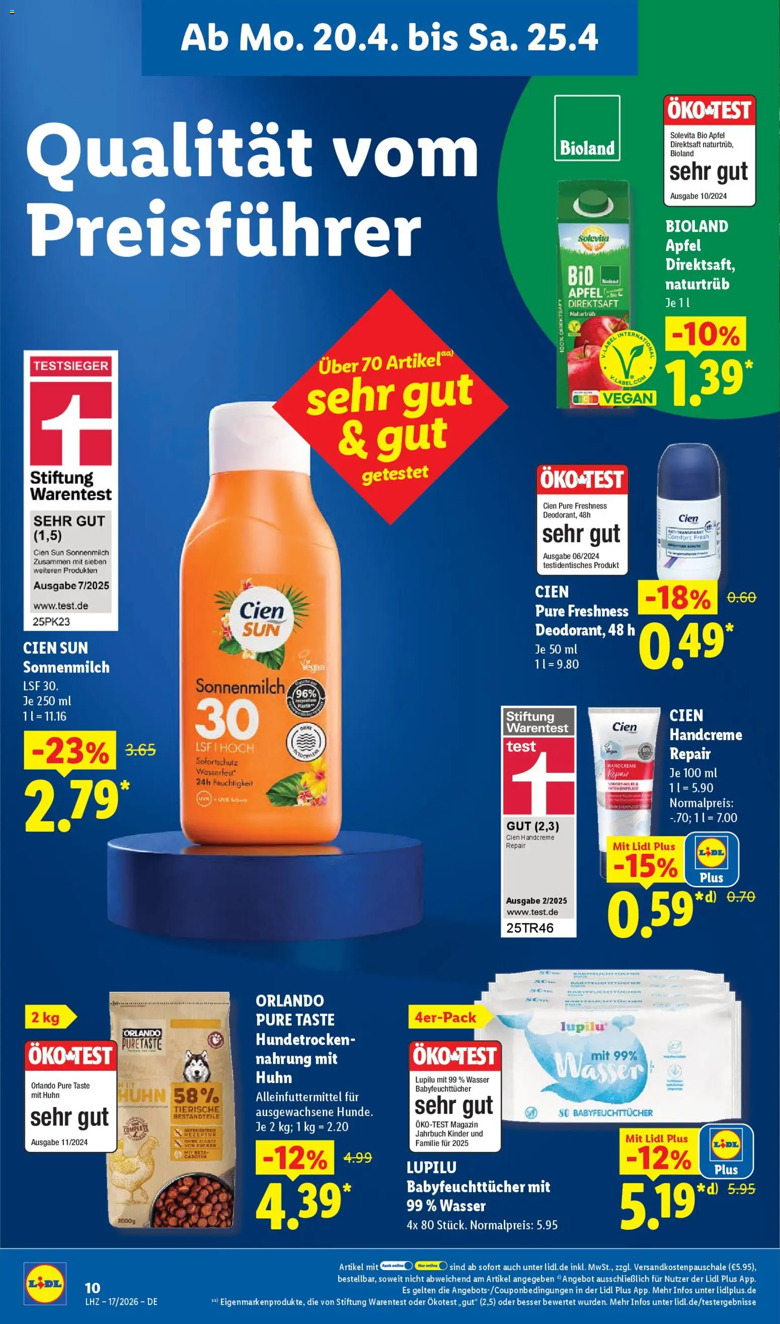 Lidl Prospekt – gültig ab 20.04.2026 | Seite: 22 | Produkte: Äpfel, Handcreme, Wasser, Zucker