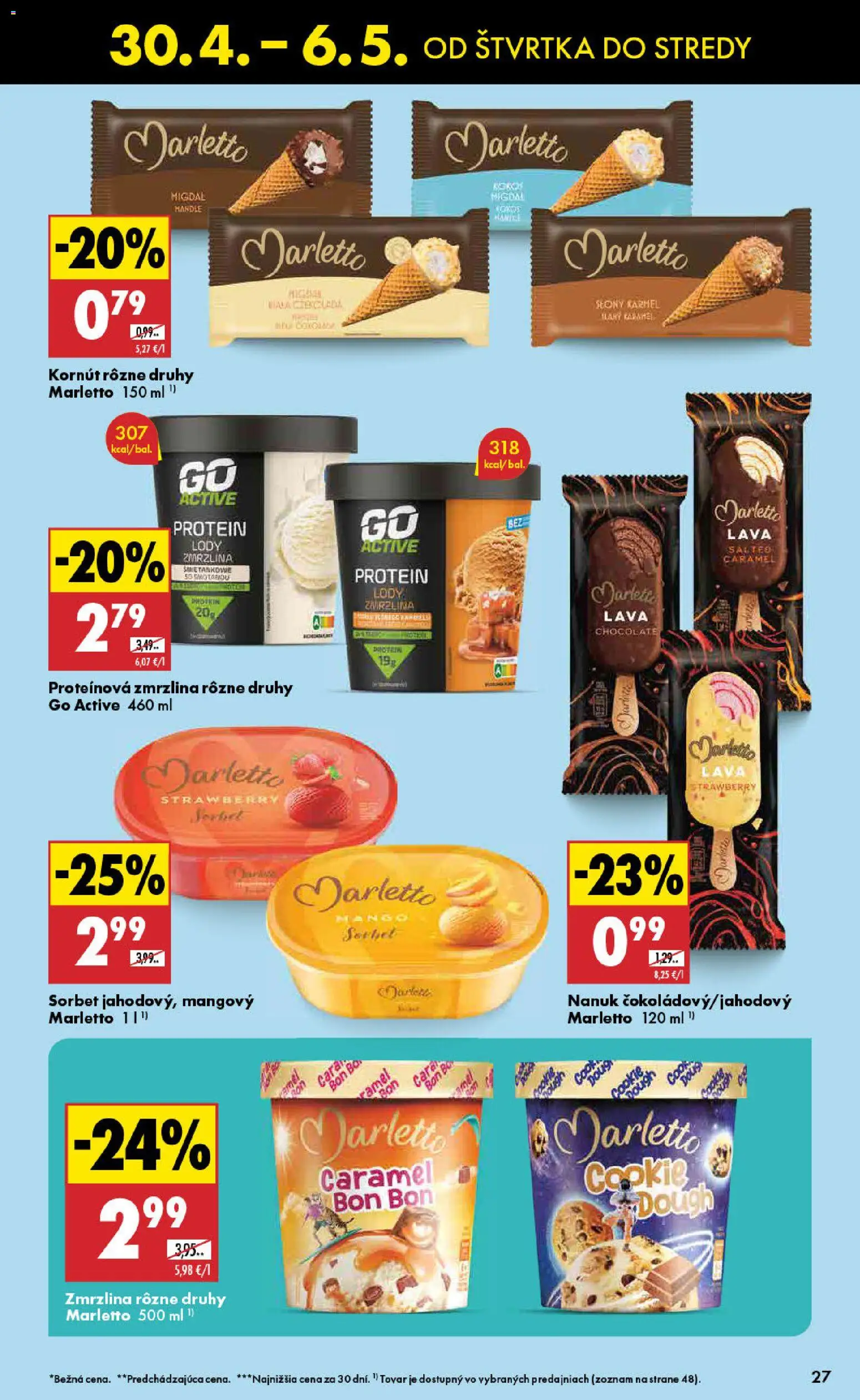 Nové Biedronka akcie – leták je platný od 30.04.2026 | Strana: 27 | Produkty: Protein, Nanuk, Sorbet, Mango