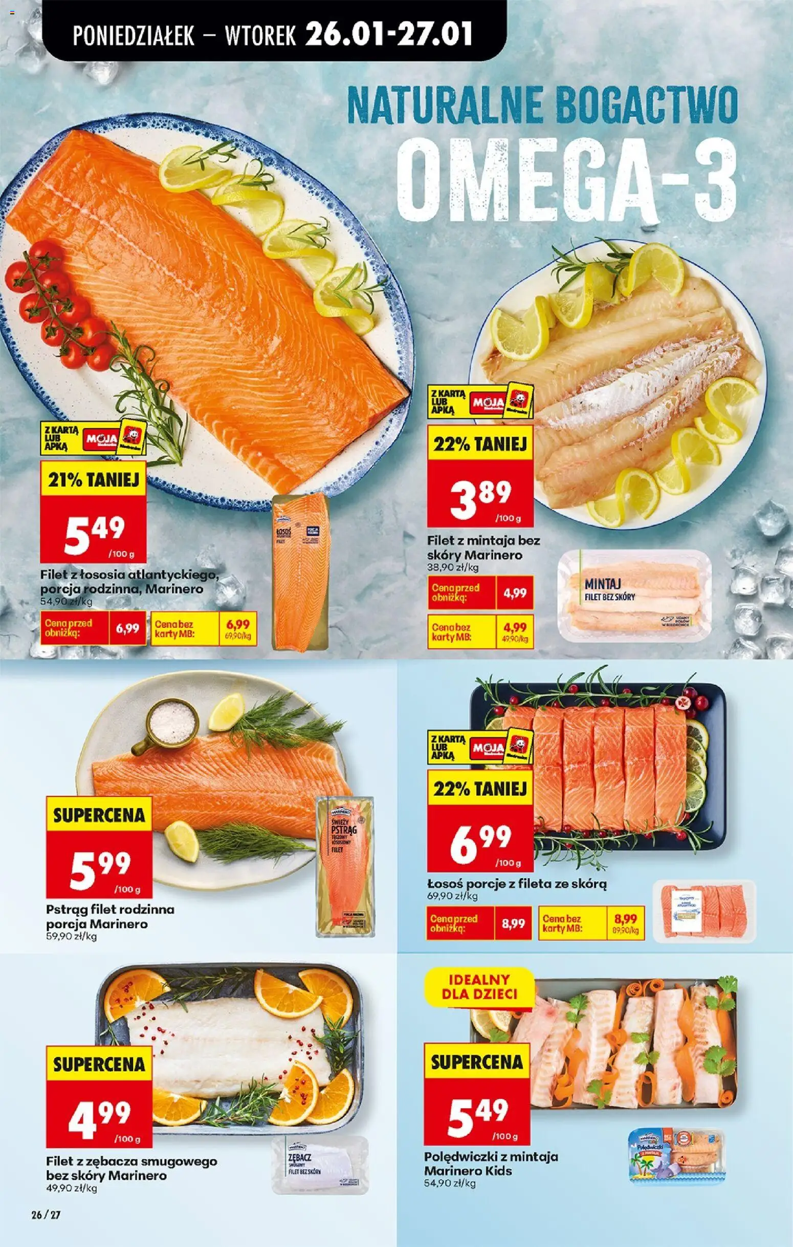 Biedronka gazetka od 26.01.2026 | Strona: 30 | Produkty: Świeży pstrąg, Pstrąg, Mintaj, Filet z łososia