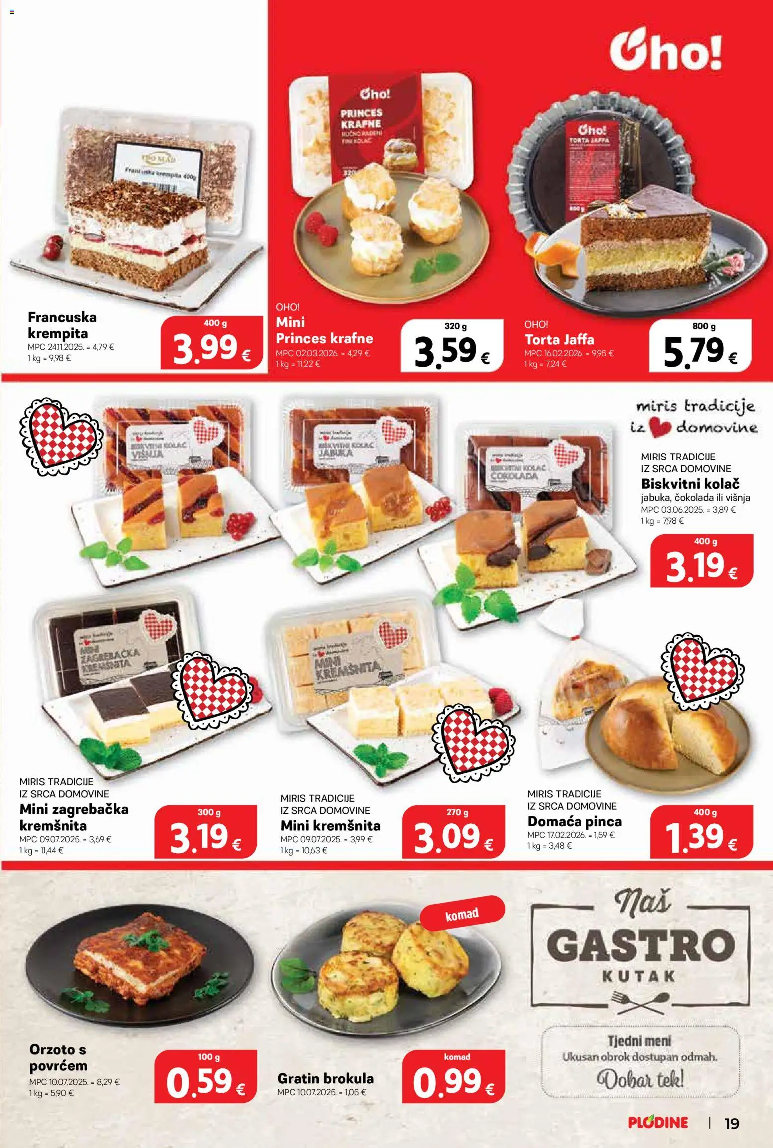 Plodine katalog | vrijedi od 04.03.2026 | Stranica: 19 | Proizvodi: Brokula, Miris, Krafne, Torta