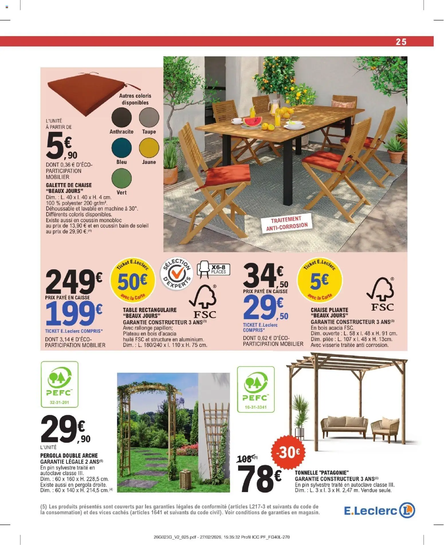 {H1} | Page: 25 | Produits: Plateau, Coussin bain de soleil, Table, Chaise