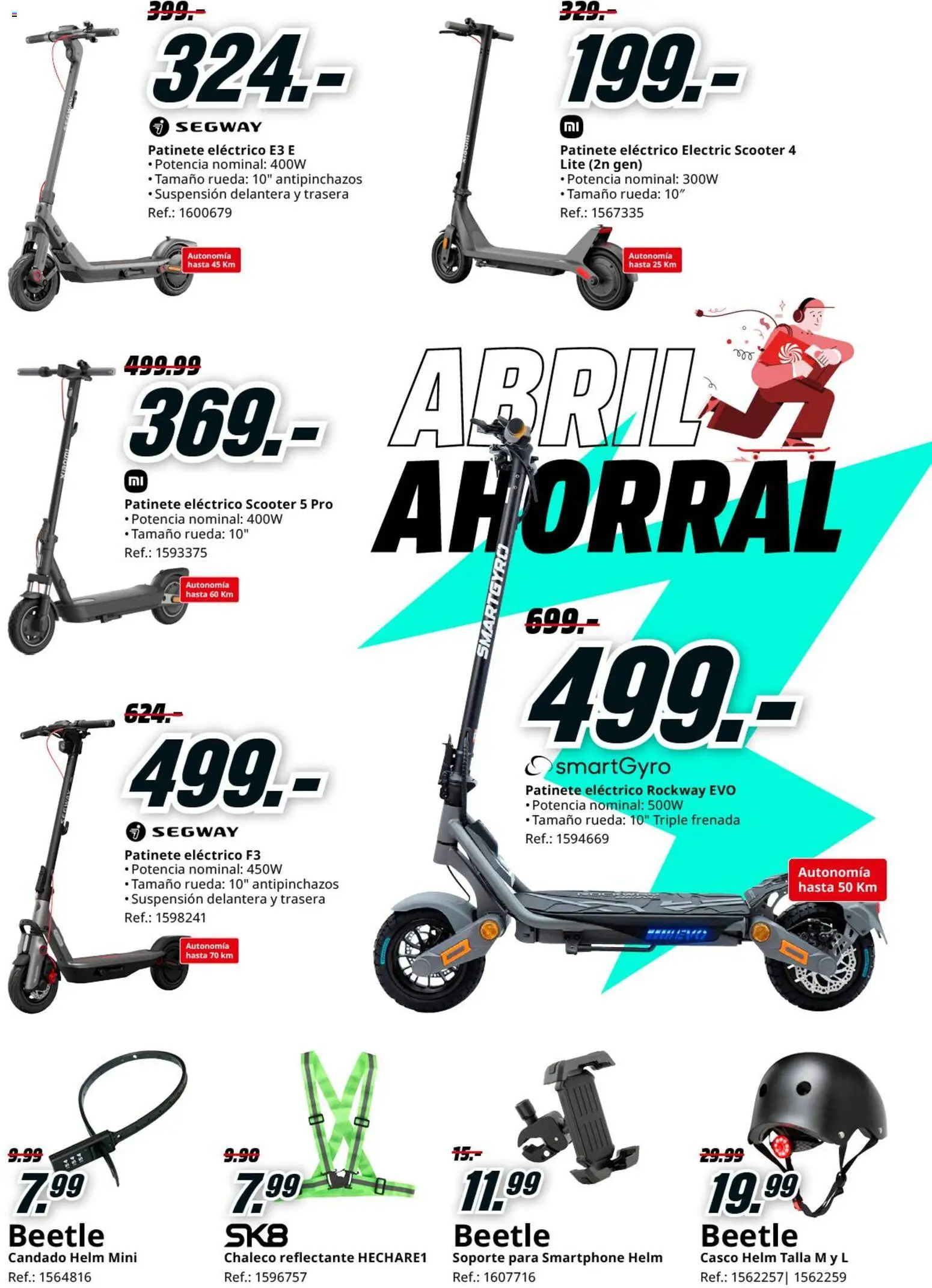 Media Markt folleto │ válido desde el 06.04.2026 | Página: 3 | Productos: Chaleco, Patinete, Smartphone, Ελιές