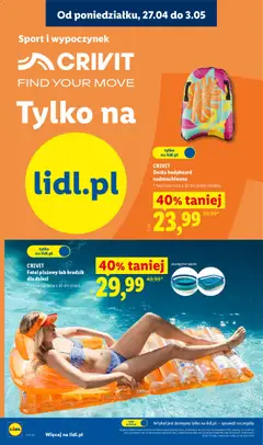 Pogląd oferty "CRIVIT Fotel plażowy lub brodzik dla dzieci, Fotel plażowy lub brodzik dla dzieci" - ważna od 27.04.2026 | Strona: 30 | Produkty: Fotel