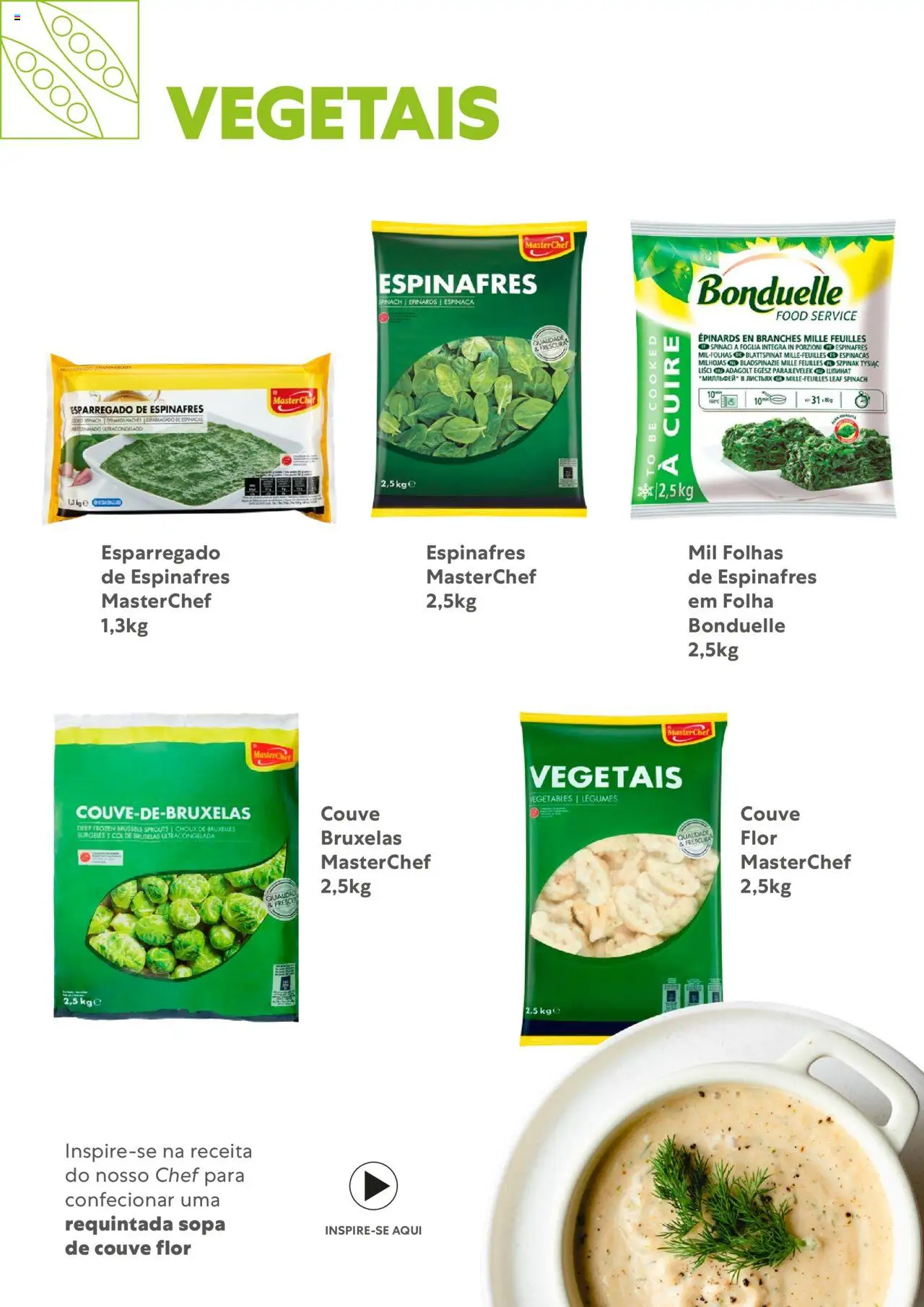 Recheio - Congelados do Mar e da Terra │ válido de 14.07.2025 | Página: 29 | Produtos: Espinafres, Sopa, Couve