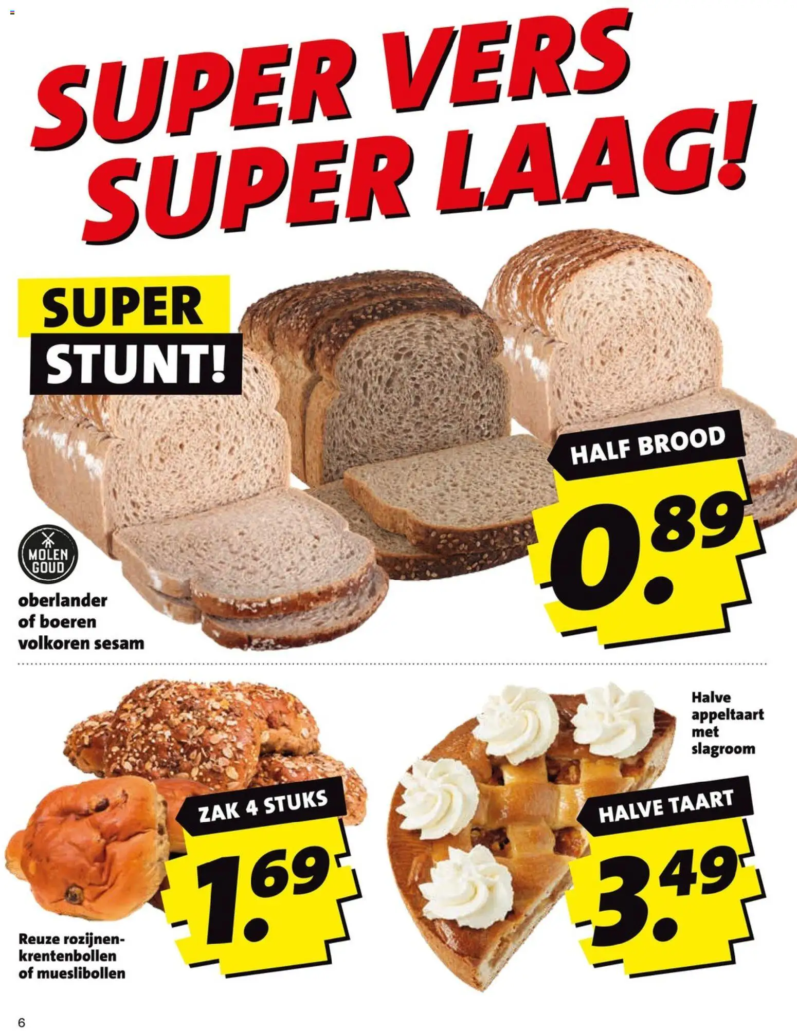 {H1} | Pagina: 6 | Producten: Taart, Brood, Rozijnen, Appeltaart