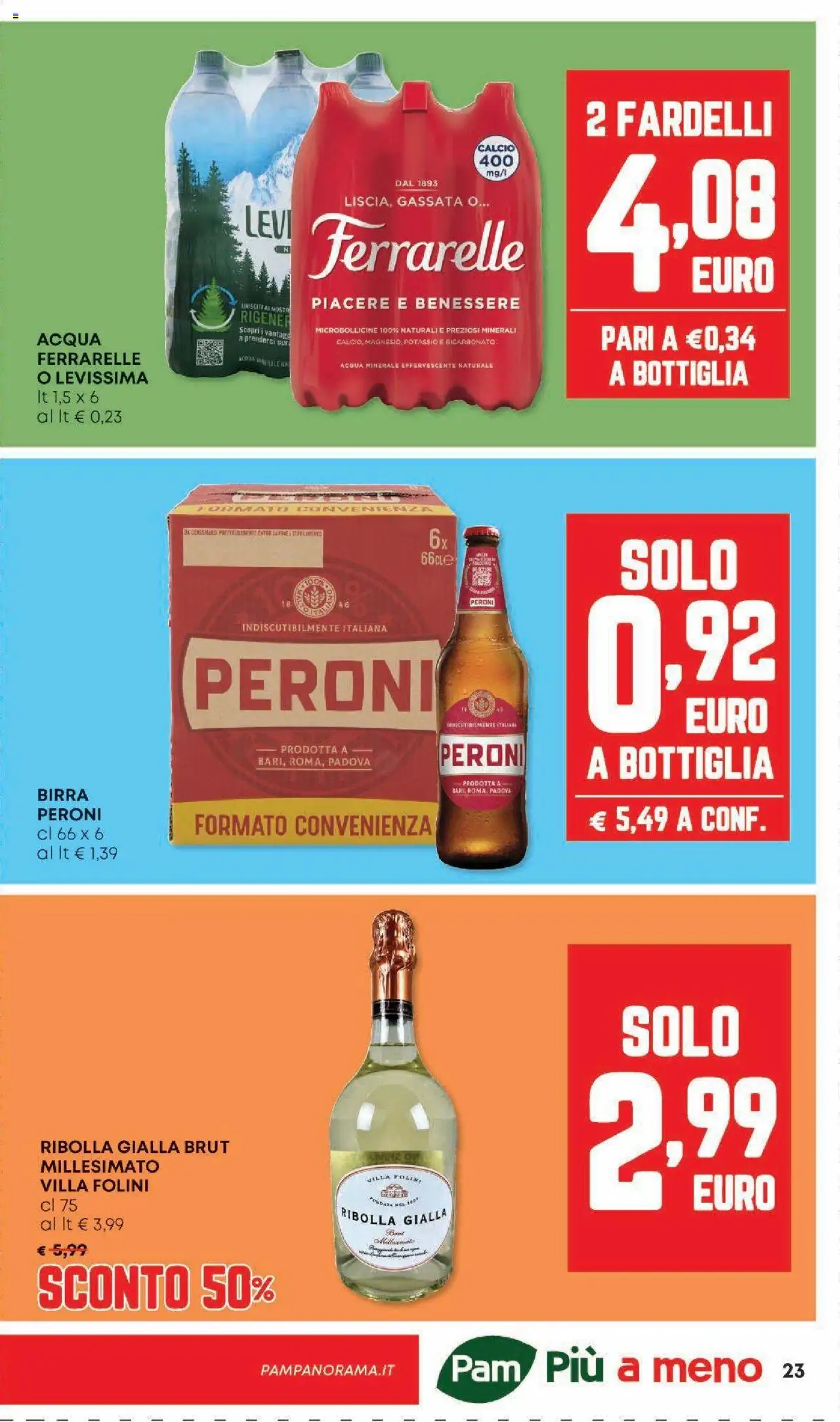 Volantino Panorama del 07.08.2025 | Pagina: 23 | Prodotti: Birra, Acqua minerale, Ferrarelle, Bottiglia