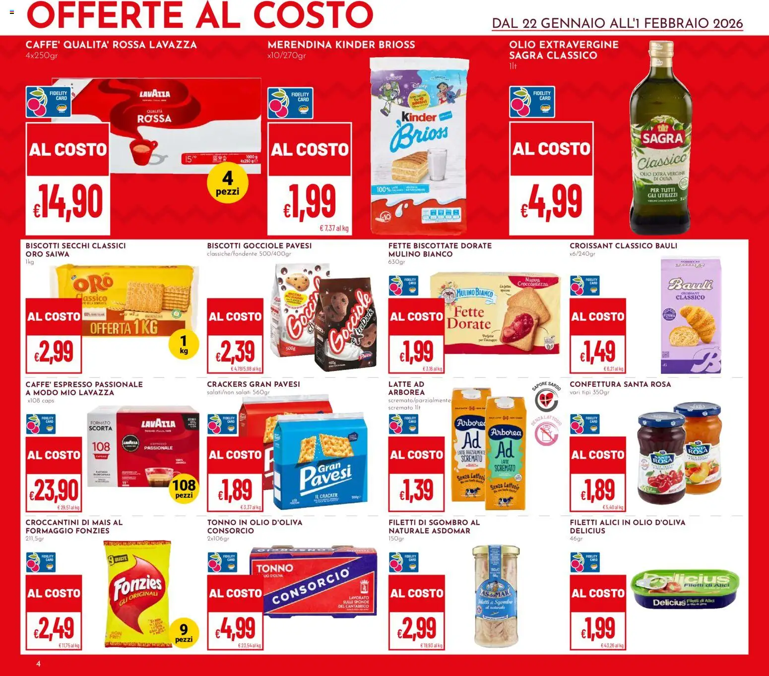 Volantino Pan del 22.01.2026 | Pagina: 4 | Prodotti: Biscotti, Crackers, Mais, Lavazza