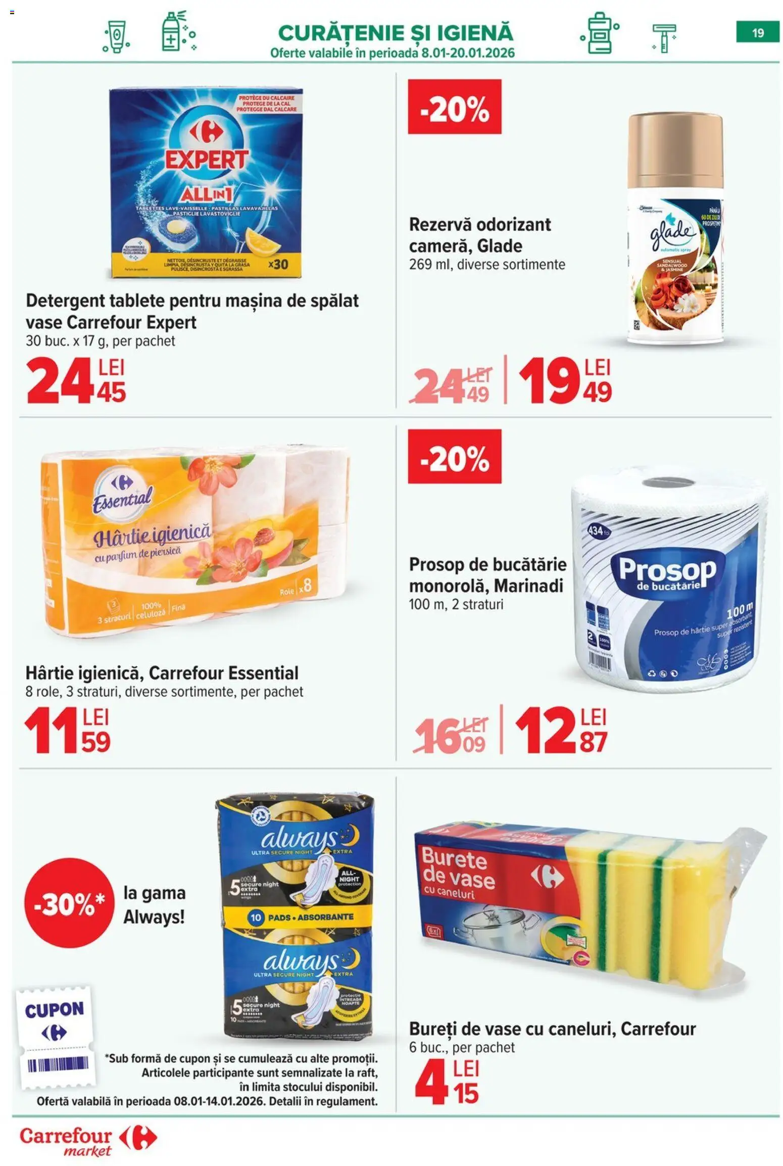 Noul catalog Carrefour – valabil de la 14.01.2026 | Pagină: 20 | Produse: Piersică, Mașină De Spălat, Burete, Tablete pentru mașina de spălat