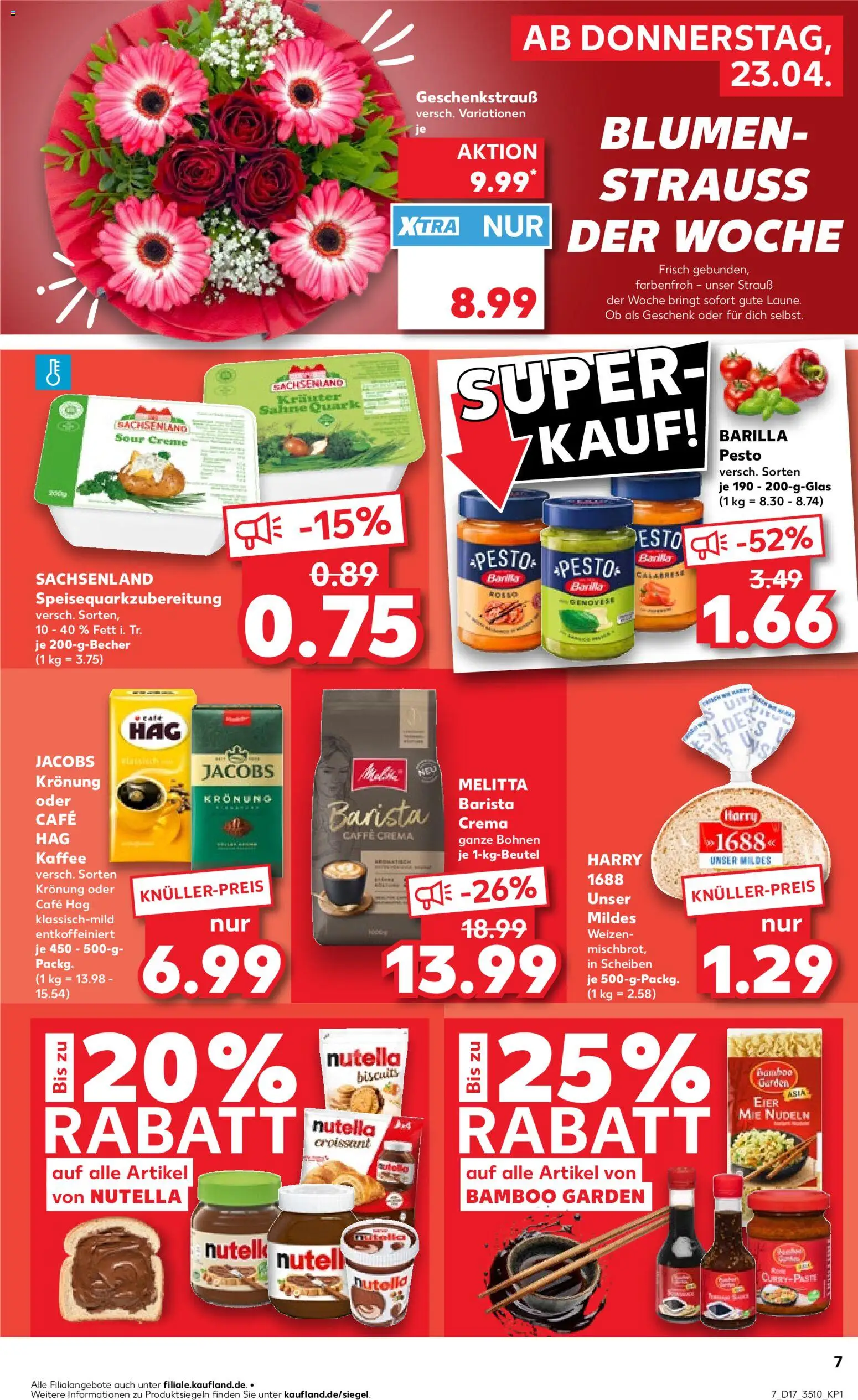 Kaufland Prospekt Zeitz	 – gültig ab 23.04.2026 | Seite: 7 | Produkte: Eier, Barilla, Kaffee, Sahne