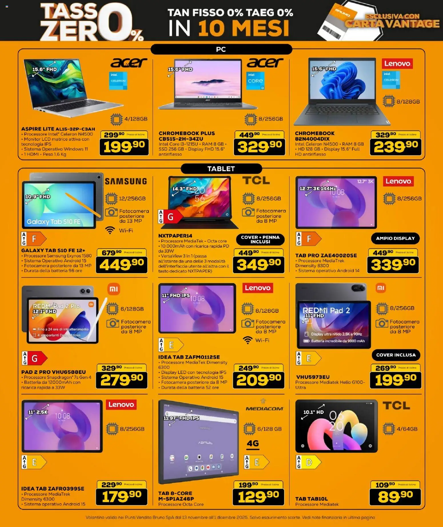 Volantino BRUNO del 13.11.2025 | Pagina: 13 | Prodotti: Monitor, Fotocamera, Batteria, Samsung