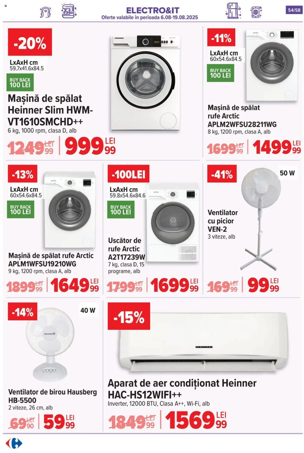 Catalog Carrefour – valabil de la 06.08.2025 | Pagină: 55 | Produse: Uscător, Aer Condiționat, Çikolatalı gofret, Ventilator
