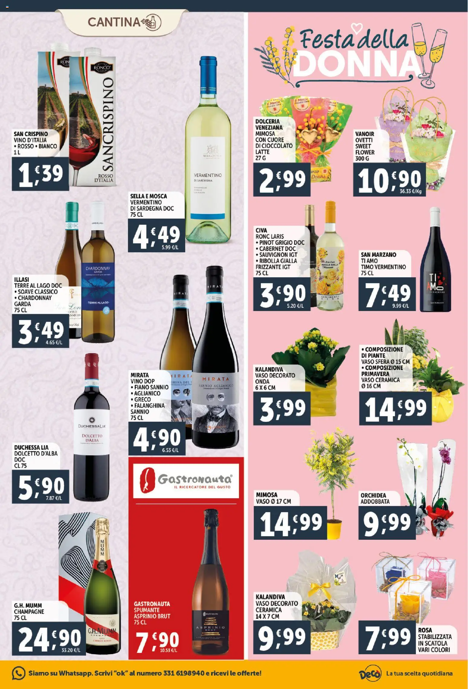 Volantino Decò del 10.03.2026 | Pagina: 17 | Prodotti: Cioccolato, Champagne, Orchidea, Vaso