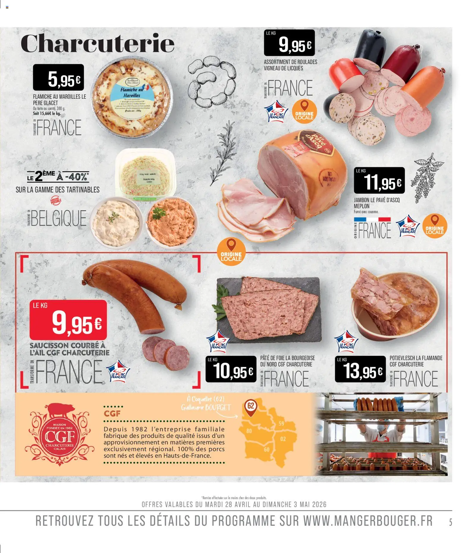 {H1} | Page: 5 | Produits: Saucisson, Jambon, Porc