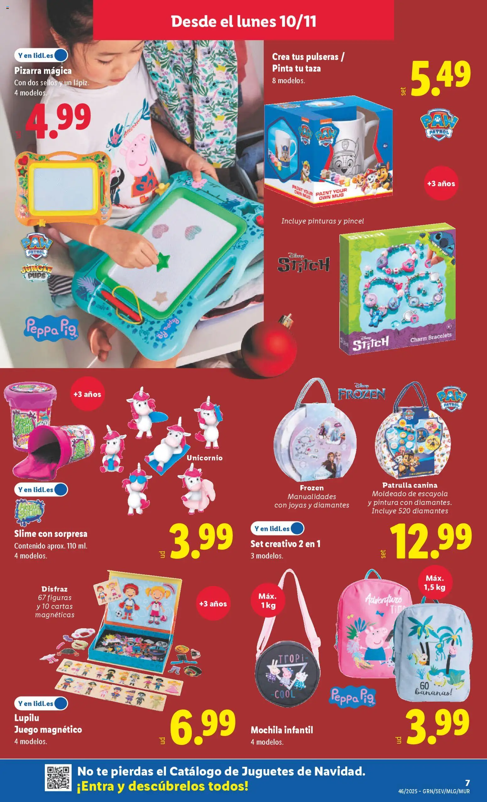 Lidl folleto de bazar │ válido desde el 10.11.2025 | Página: 11 | Productos: Mochila, Bananas, Té, Juguetes
