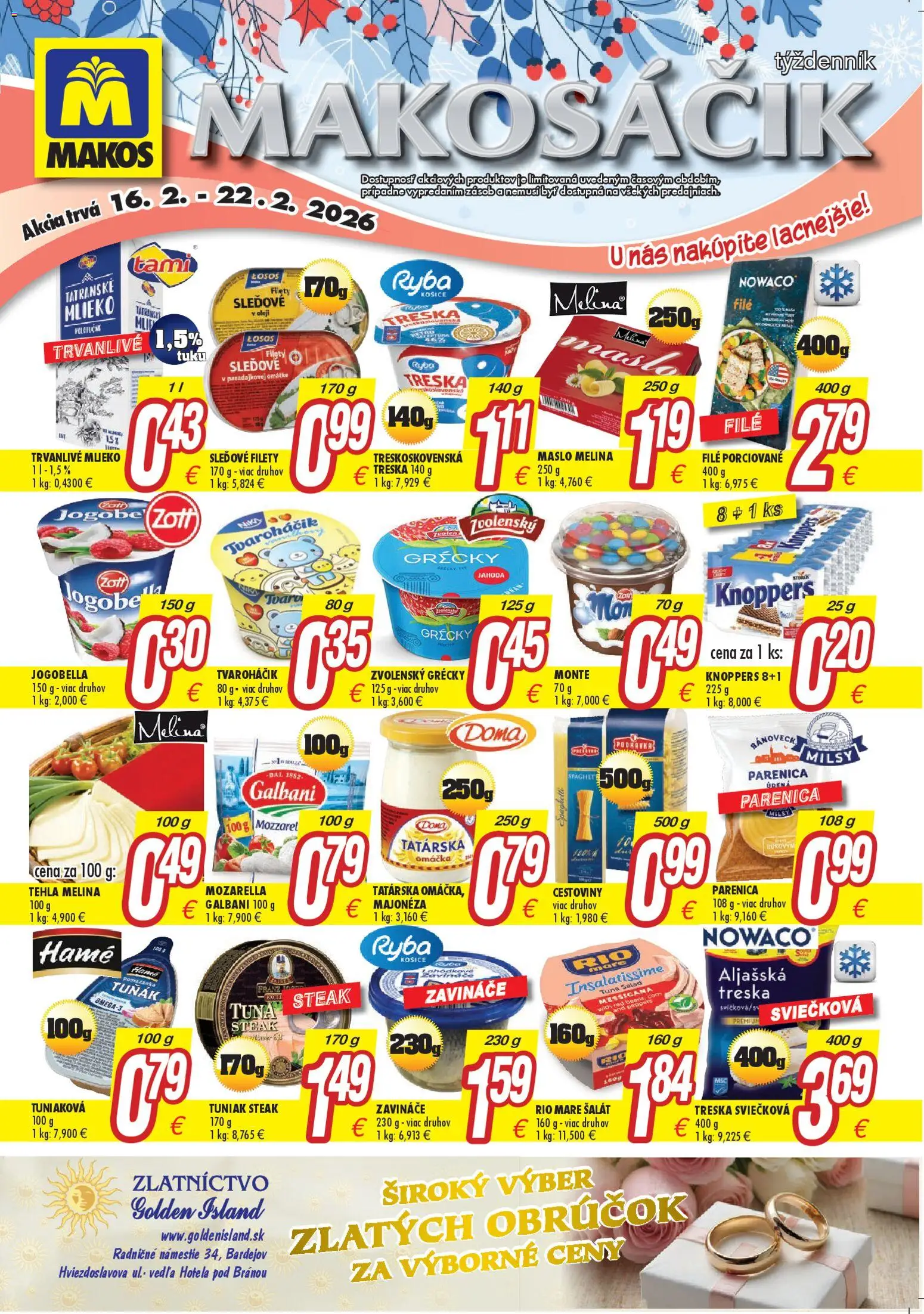 Nové Makos akcie – leták je platný od 16.02.2026 | Strana: 2 | Produkty: Persil, Koláč, Krém, Domestos