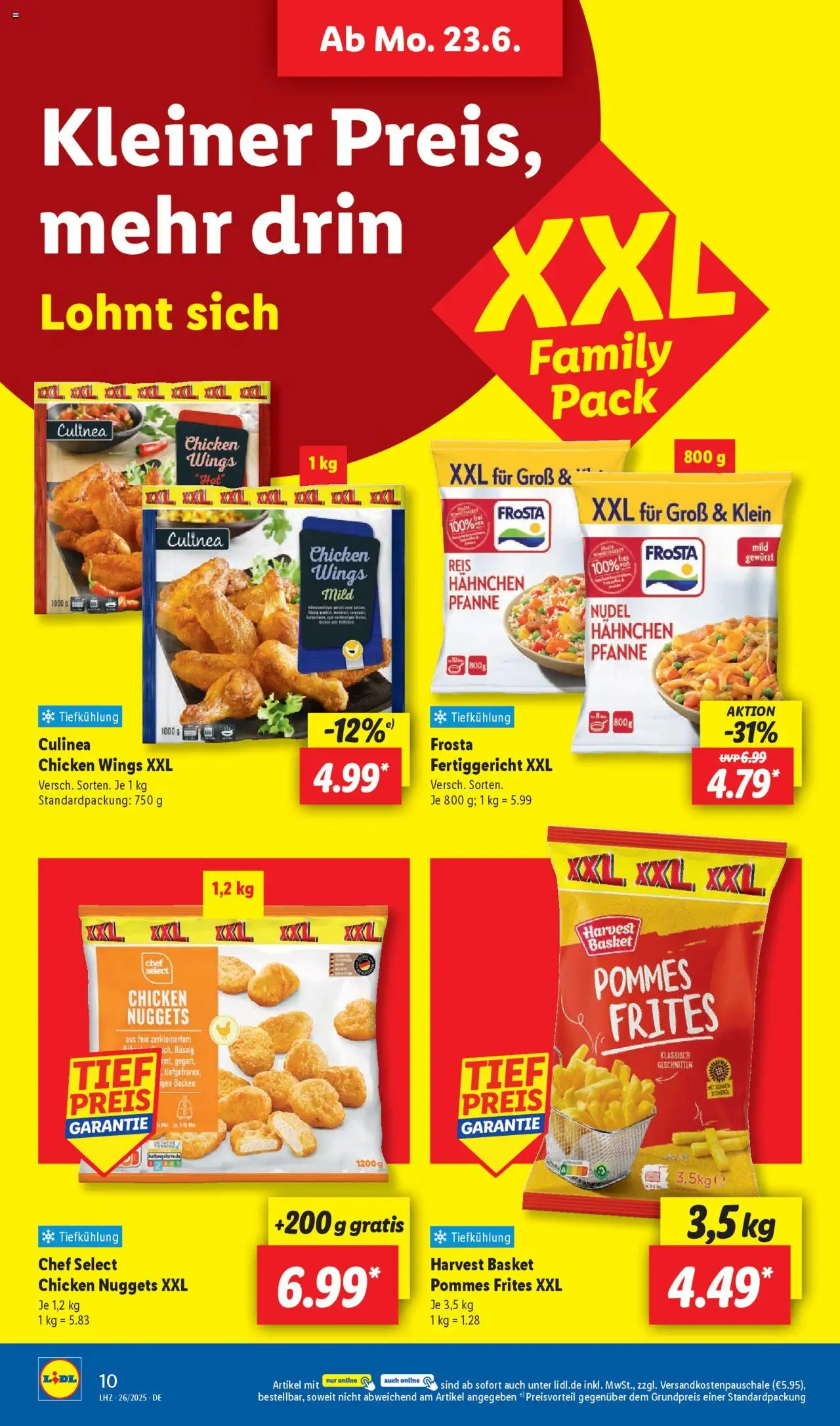 Lidl Prospekt 	 - gültig ab dem 23.06.2025 | Seite: 12 | Produkte: Hahnchen, Pommes frites, Frosta, Reis