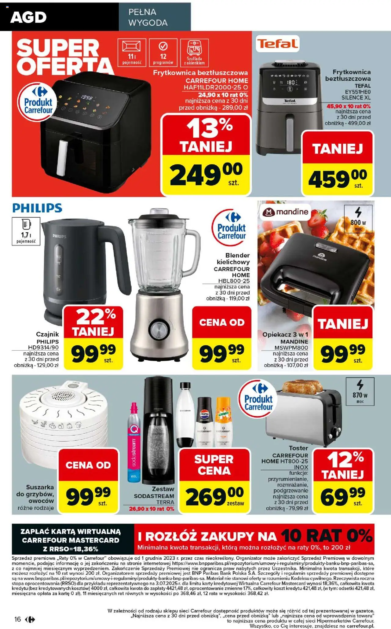 Carrefour Gazetka - Łap okazje od 11.09.2025 | Strona: 16 | Produkty: Frytkownica beztłuszczowa, Blender, Tefal, Sodastream