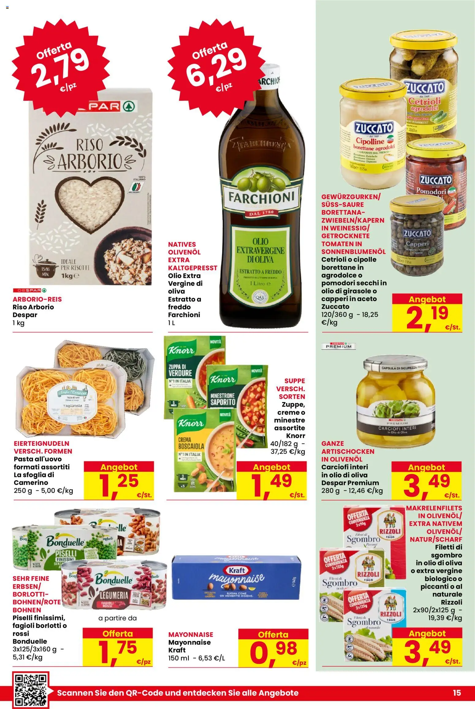 Volantino Despar del 08.01.2026 | Pagina: 15 | Prodotti: Verdure, Piselli, Pomodori secchi, Olio di Oliva