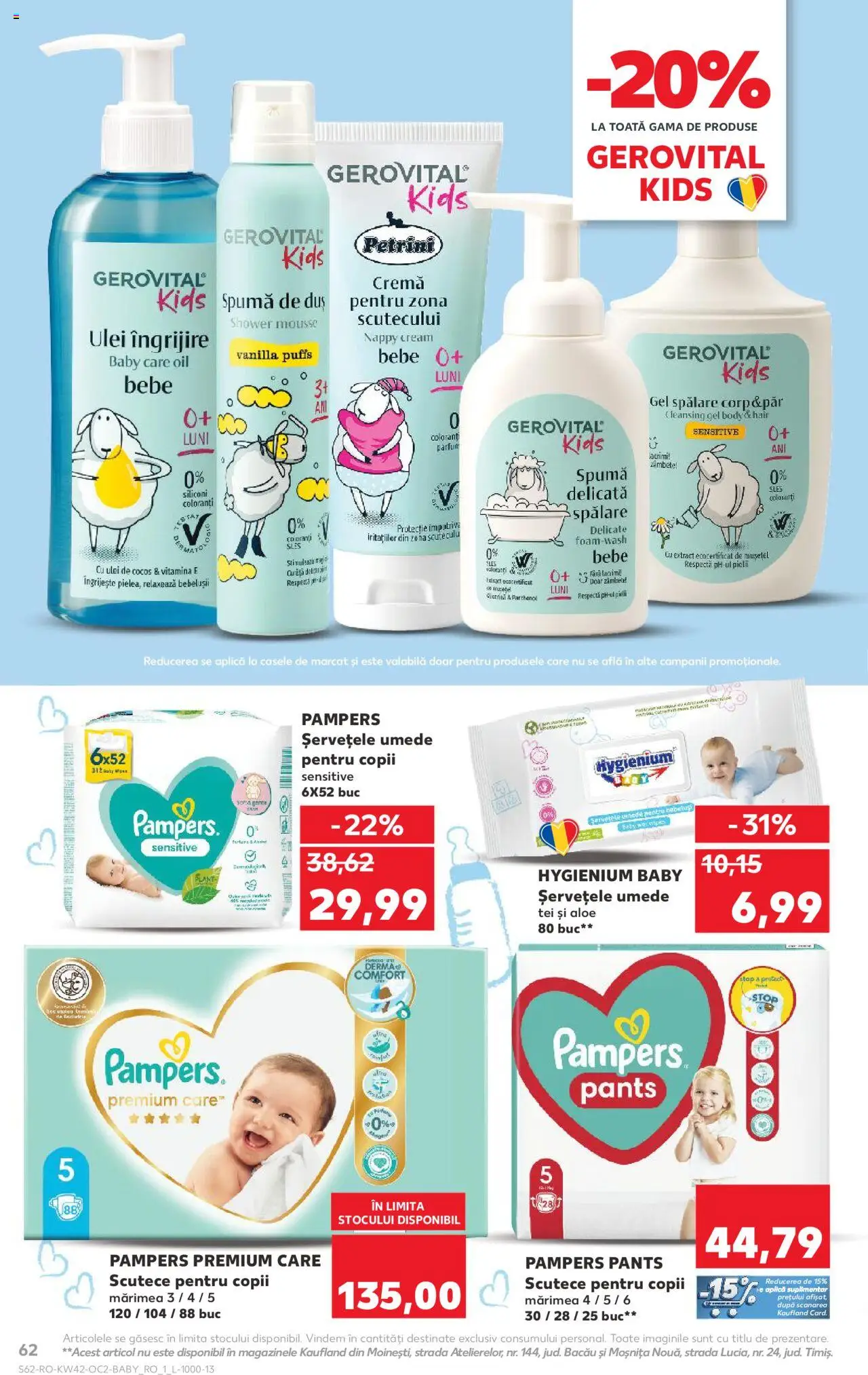 Kaufland RO akciós ujság - amely érvényes a következő dátumtól: 15.10.2025 | Oldal: 62 | Termékek: Pampers, Body, Parfüm