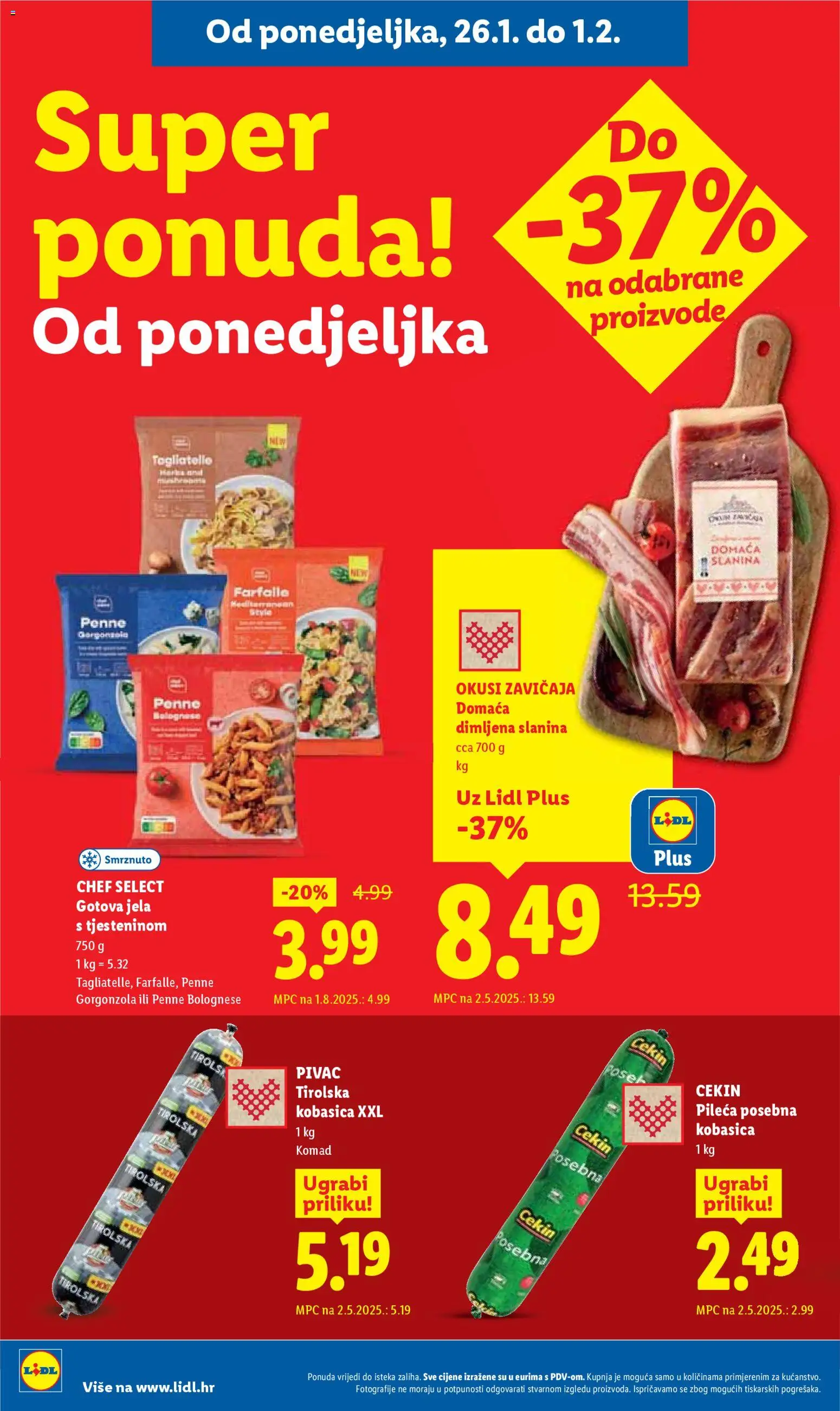 Lidl katalog | vrijedi od 26.01.2026 | Stranica: 8 | Proizvodi: Slanina, Kobasica
