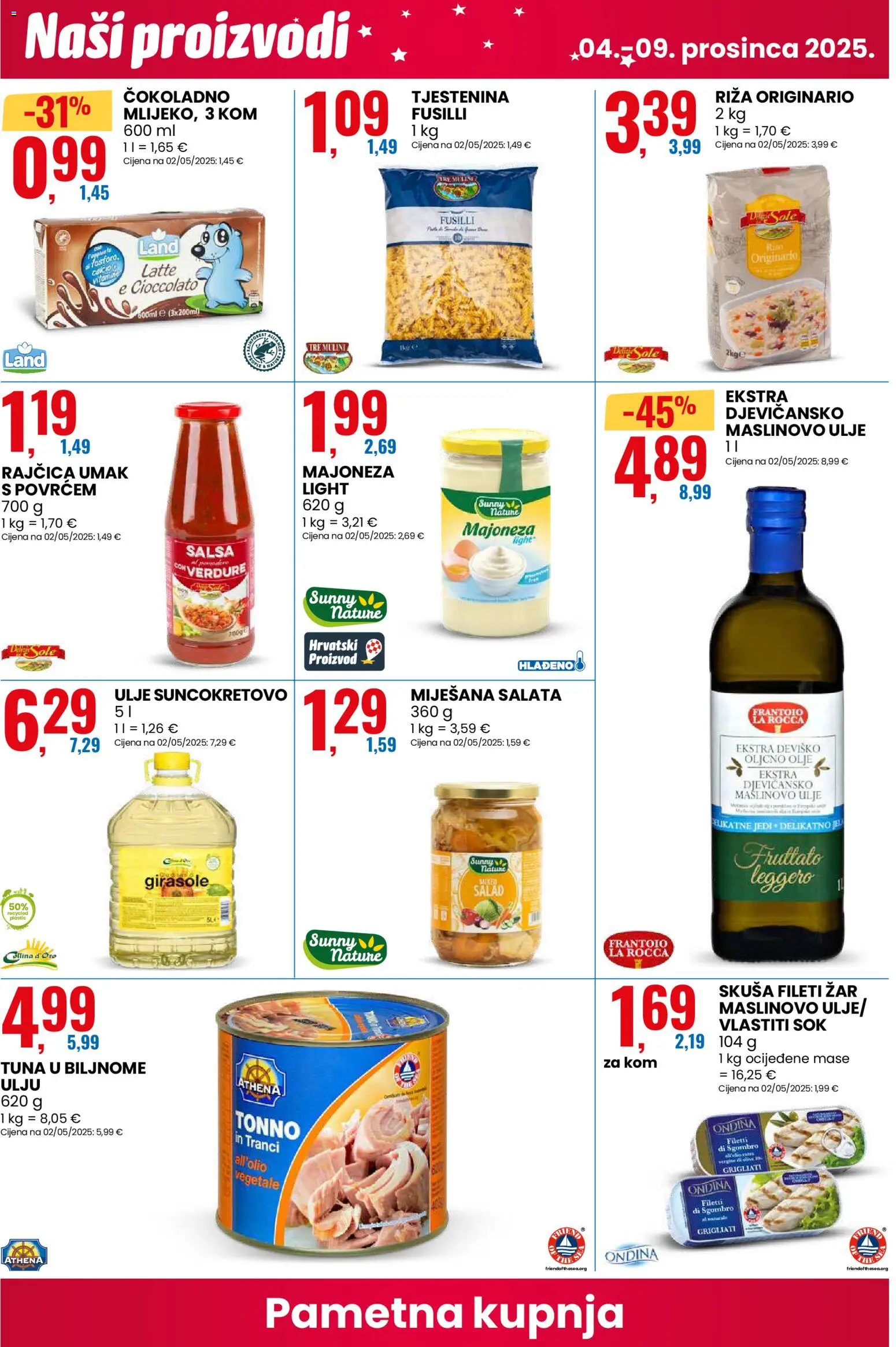 Eurospin katalog | vrijedi od 04.12.2025 | Stranica: 4 | Proizvodi: Ulje, Skuša, Majoneza, Tuna