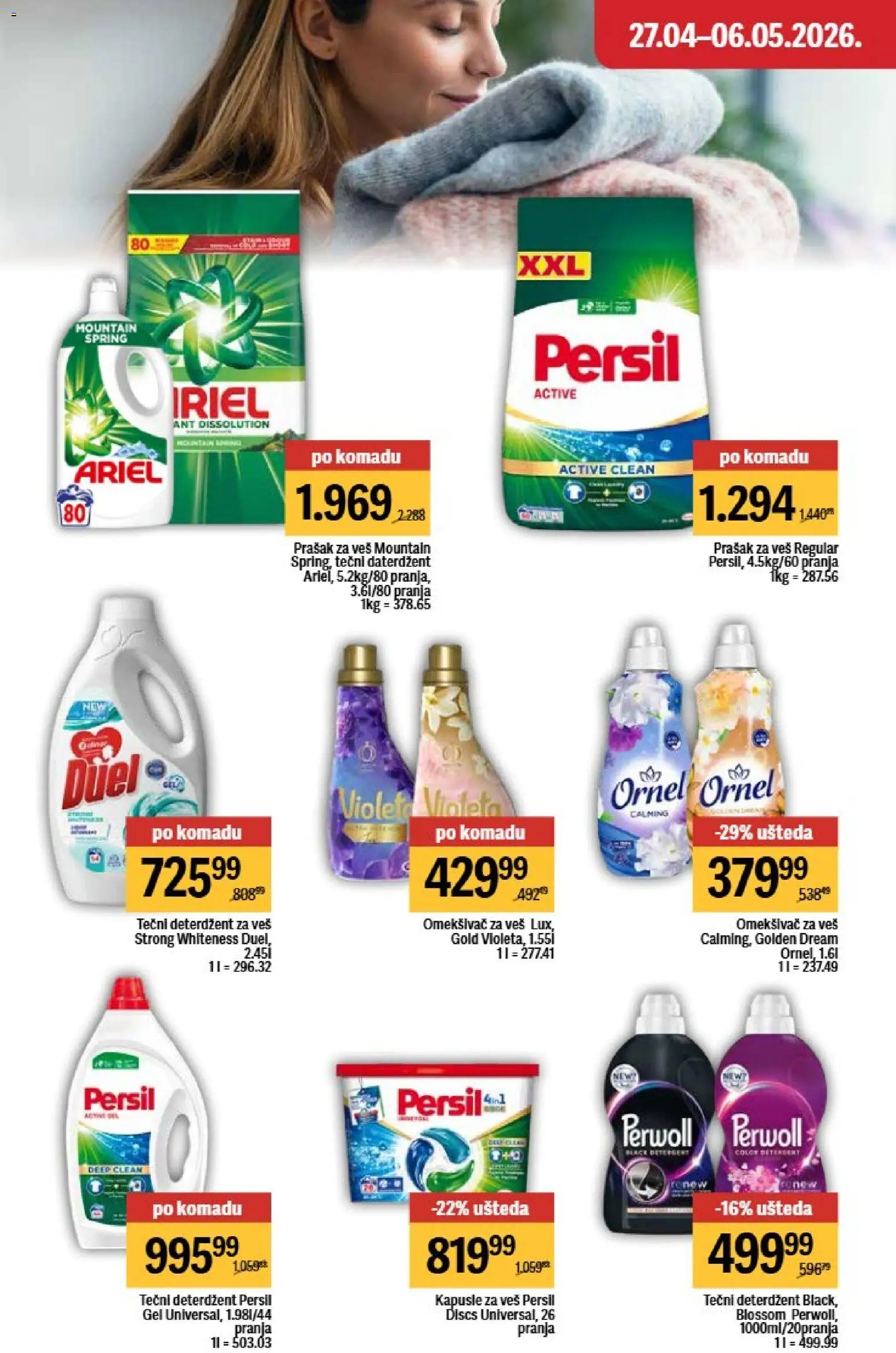 Maxi katalog - važi od 27.04.2026 | Strana: 36 | Proizvode: Ariel, Perwoll, Prašak za veš, Omekšivač za veš