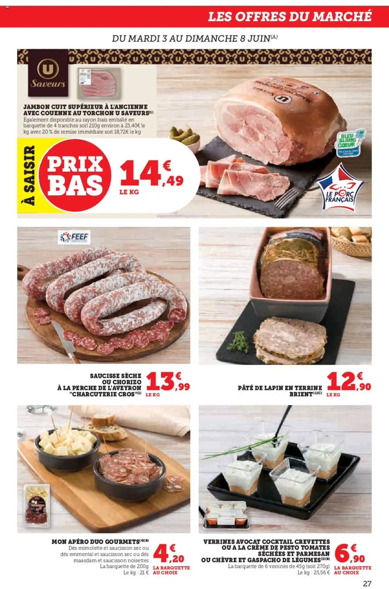  | Page: 27 | Produits: Torchon, Verrines, Jambon, Saucisse