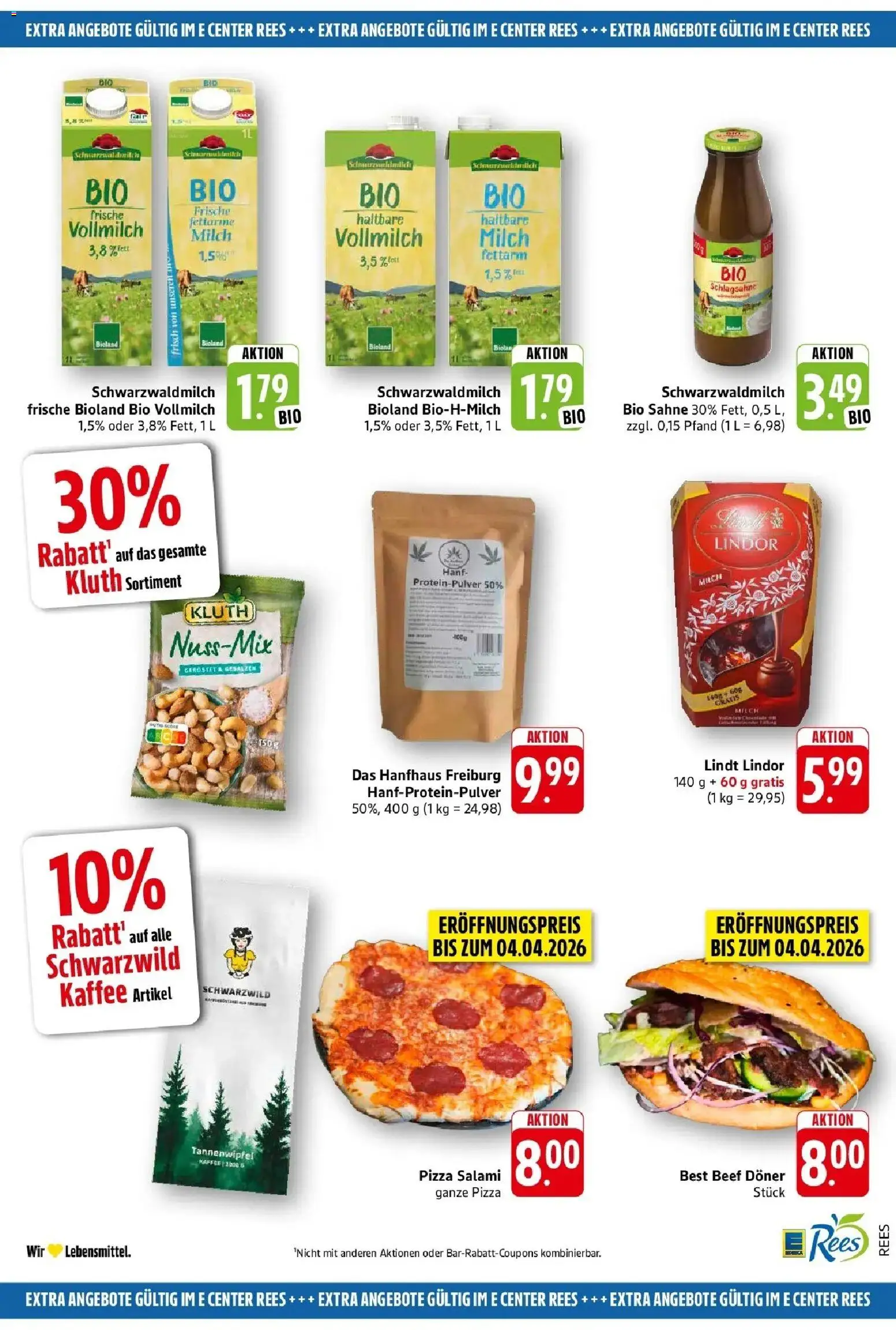 E center Prospekt Freiburg	 – gültig ab 22.03.2026 | Seite: 48 | Produkte: Schlagsahne, Milch, Salami, Pizza