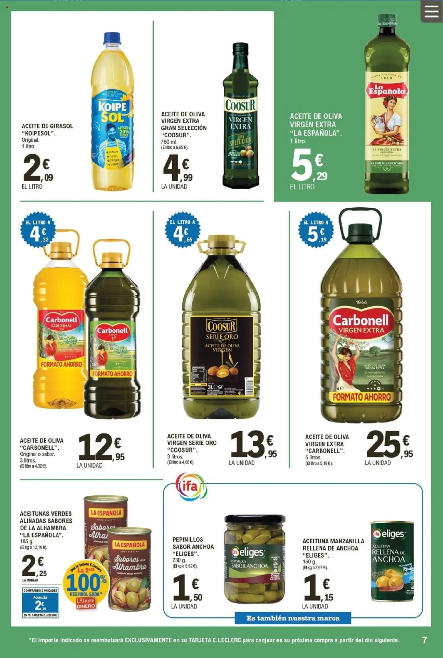 E.Leclerc folleto │ válido desde el 21.01.2026 | Página: 7 | Productos: Aceite, Aceite de oliva, Aceite de oliva virgen extra, Anchoa