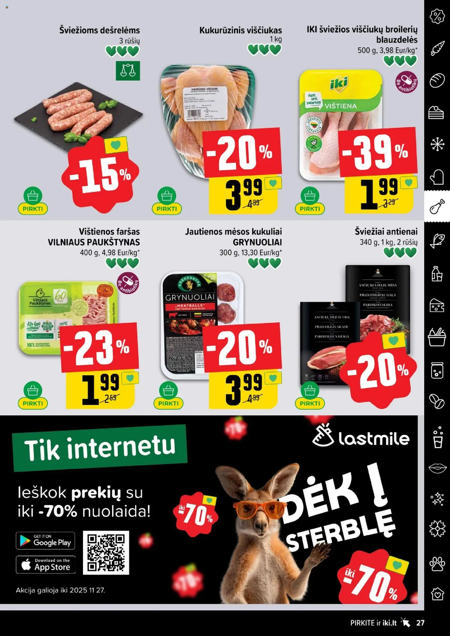 IKI akcijos nuo 24.11.2025 | Puslapis: 27 | Prekių: Vištienos, Jautienos, Viščiukas, Vištiena