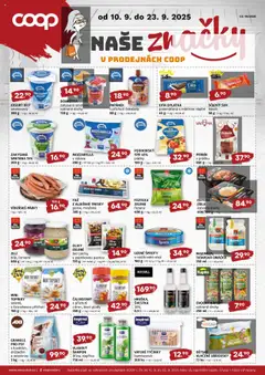 Trefa leták - COOP naše super ceny od 10.09.2025 | Strana: 2 | Produkty: Sýr, Jogurt, Granule, Sekaná