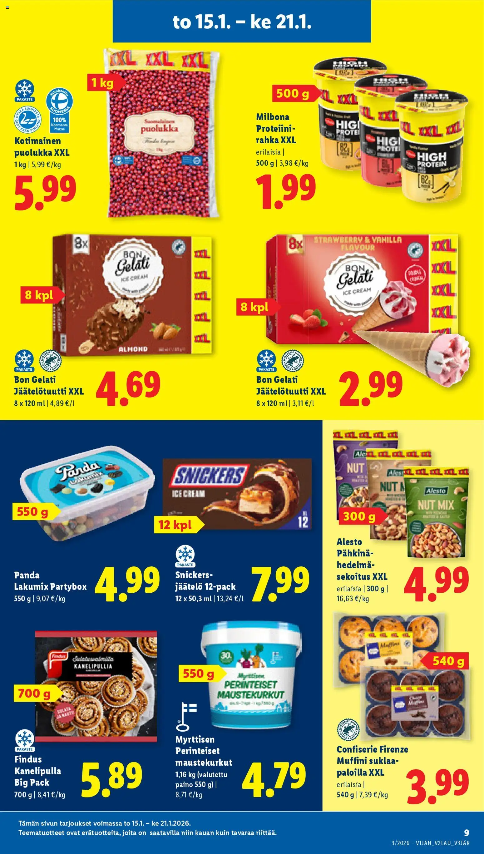 Lidl tarjoukset - Helsinki – voimassa 15.01.2026 alkaen | Sivu: 9 | Tuotteet: Suklaa, Jäätelö