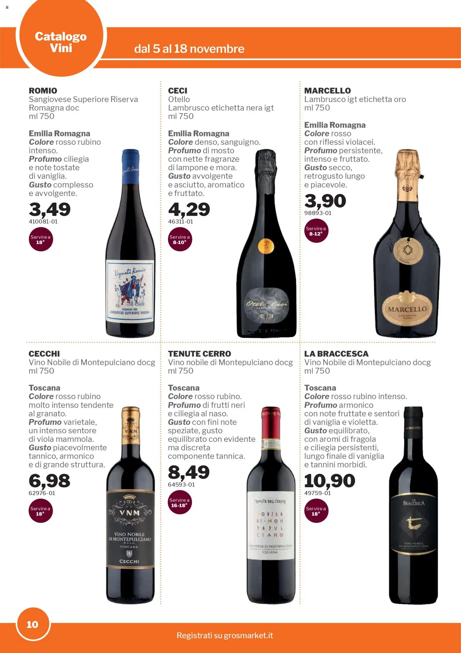 Volantino Sogegross del 05.11.2025 | Pagina: 10 | Prodotti: Ceci, Vino, Lampone, Profumo