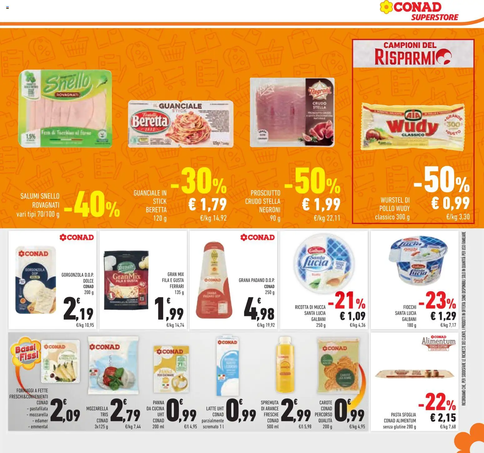 Volantino Conad del 19.11.2025 | Pagina: 23 | Prodotti: Pollo, Prosciutto, Wurstel, Emmental