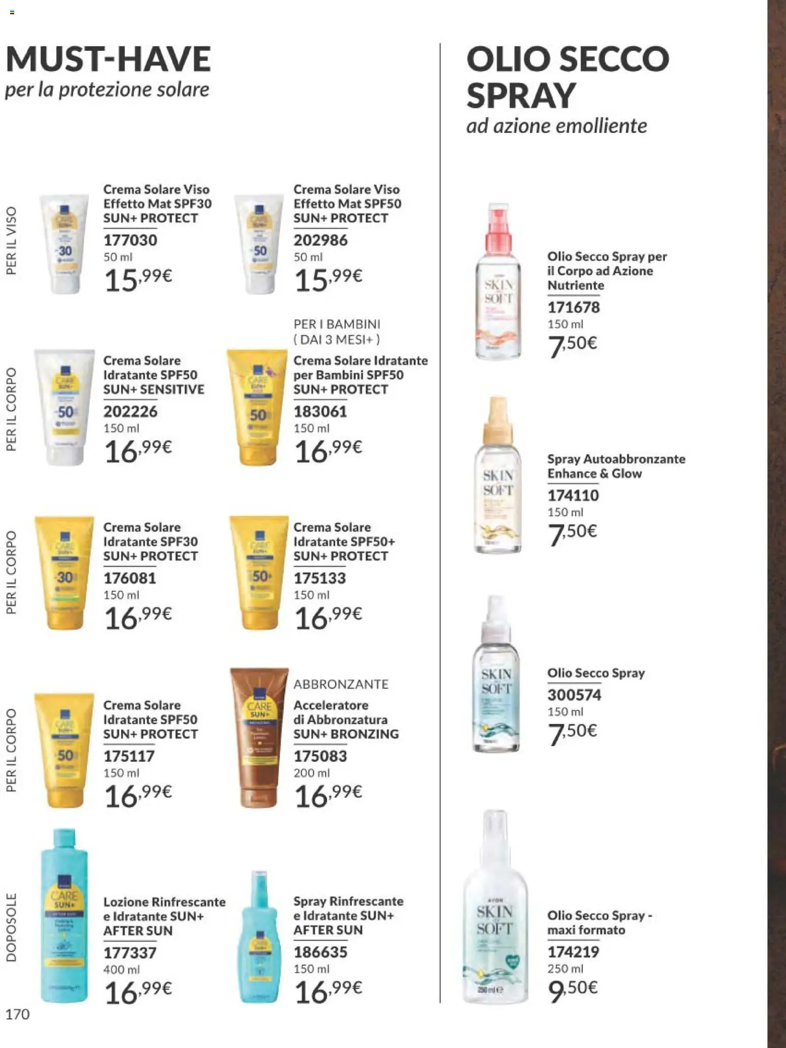 Volantino Avon del 31.12.2025 | Pagina: 170 | Prodotti: Crema, Crema solare, Autoabbronzante, Olio