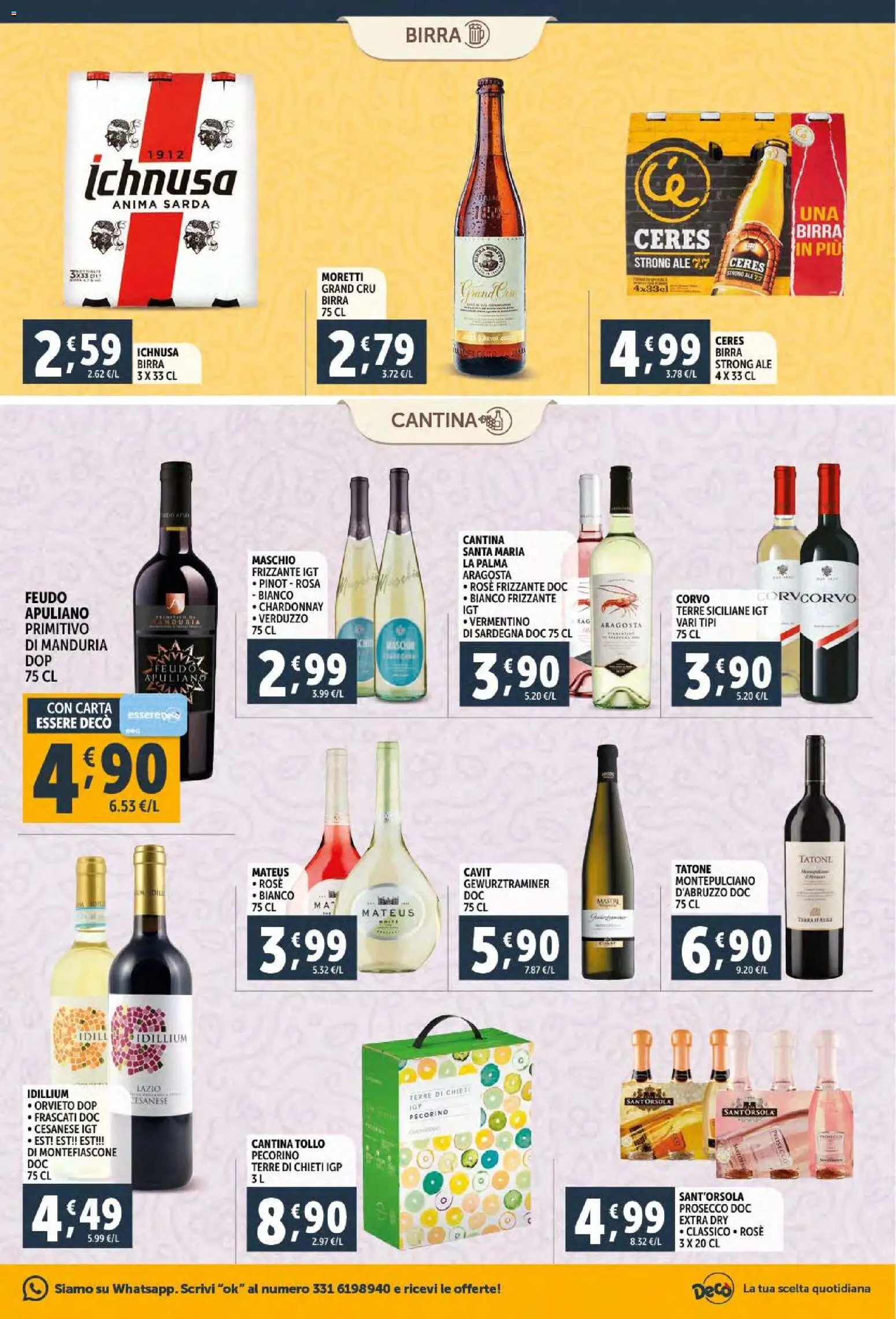 Volantino Decò del 02.12.2025 | Pagina: 23 | Prodotti: Birra, Prosecco, Ceres, Pecorino