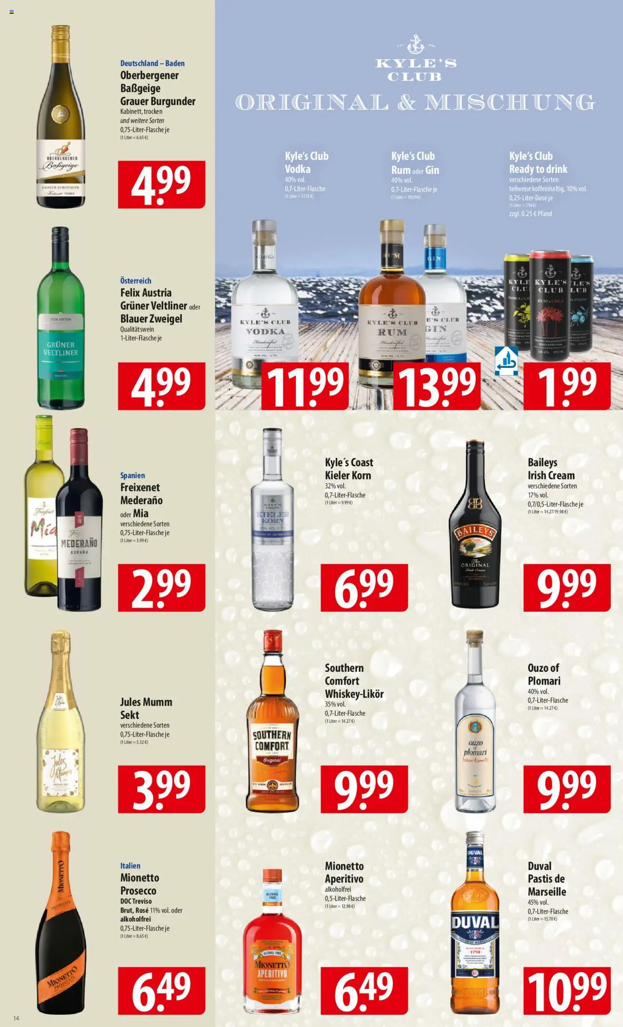 Famila Prospekt 	 - gültig ab dem 30.06.2025 | Seite: 14 | Produkte: Mumm sekt, Ouzo, Prosecco, Gin
