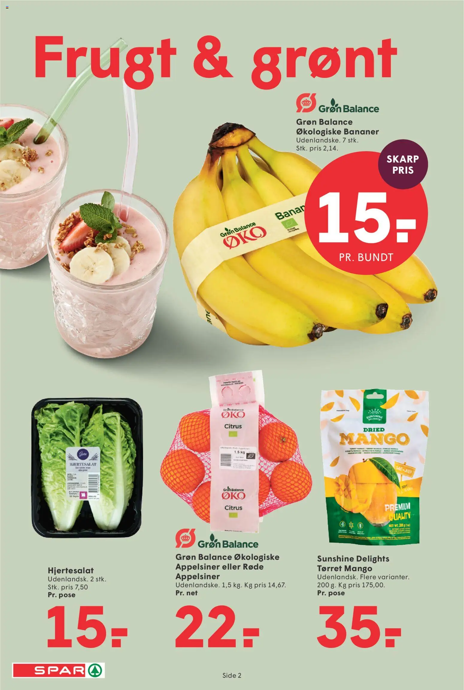 Spar tilbudsavis – gyldig fra 16.01.2026 | Side: 2 | Produkter: Mango, Appelsiner, Bananer