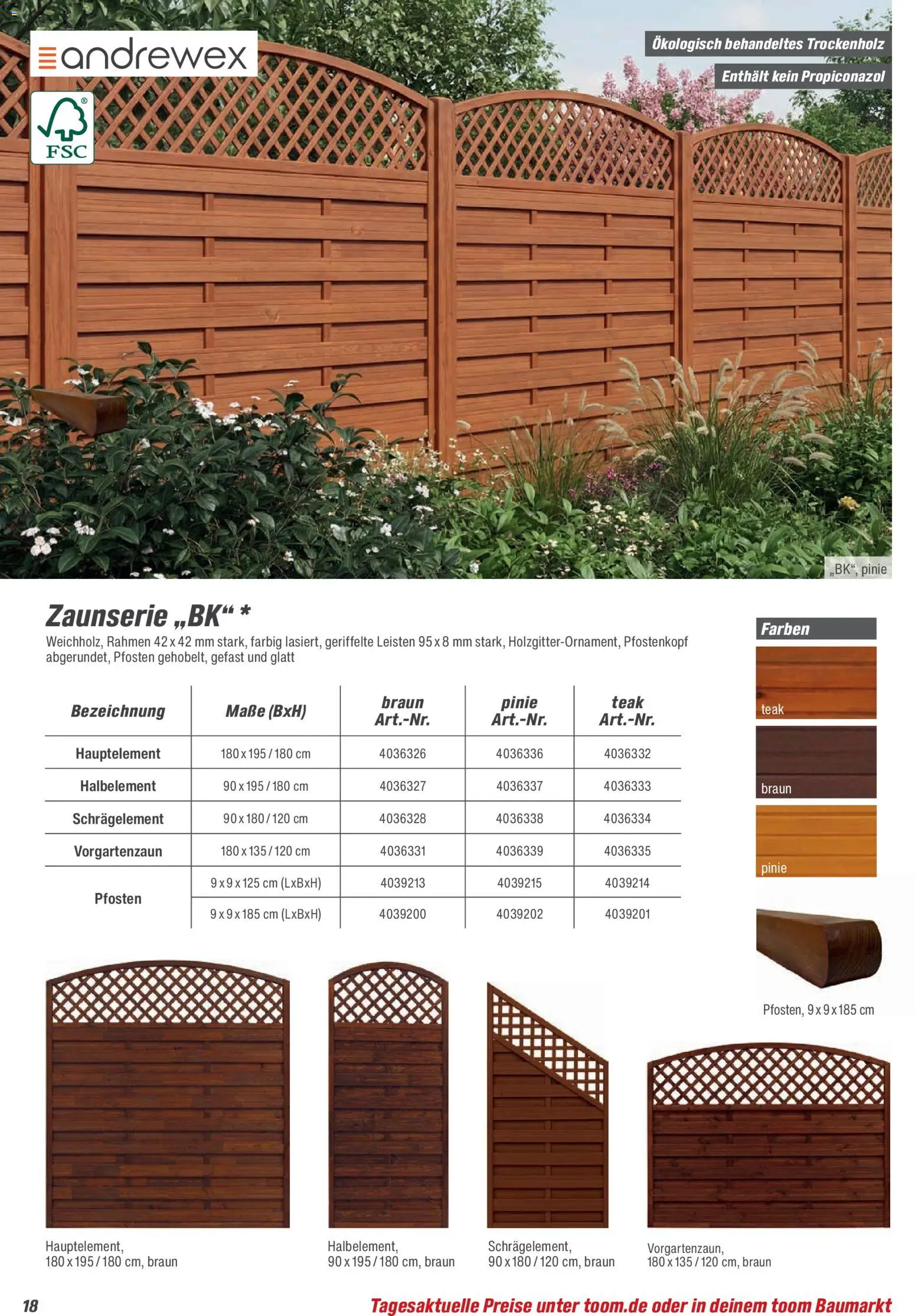 Toom Baumarkt Zäune & Sichtschutz 2026 – gültig ab 20.02.2026 | Seite: 18