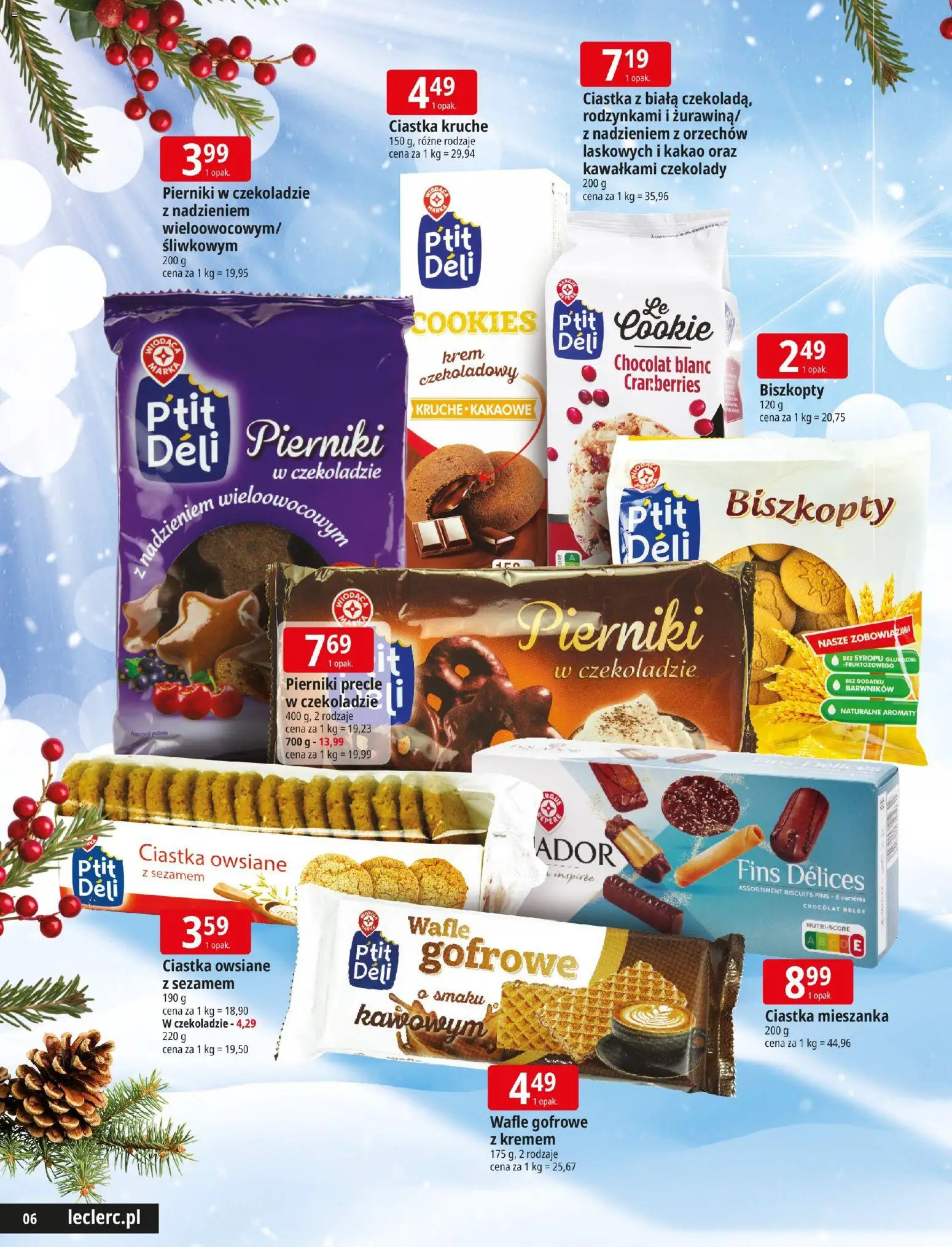 E.Leclerc Gazetka - Zamość Święta od 09.12.2025 | Strona: 6 | Produkty: Czekolady, Pierniki, Wafle, Ciastka kruche