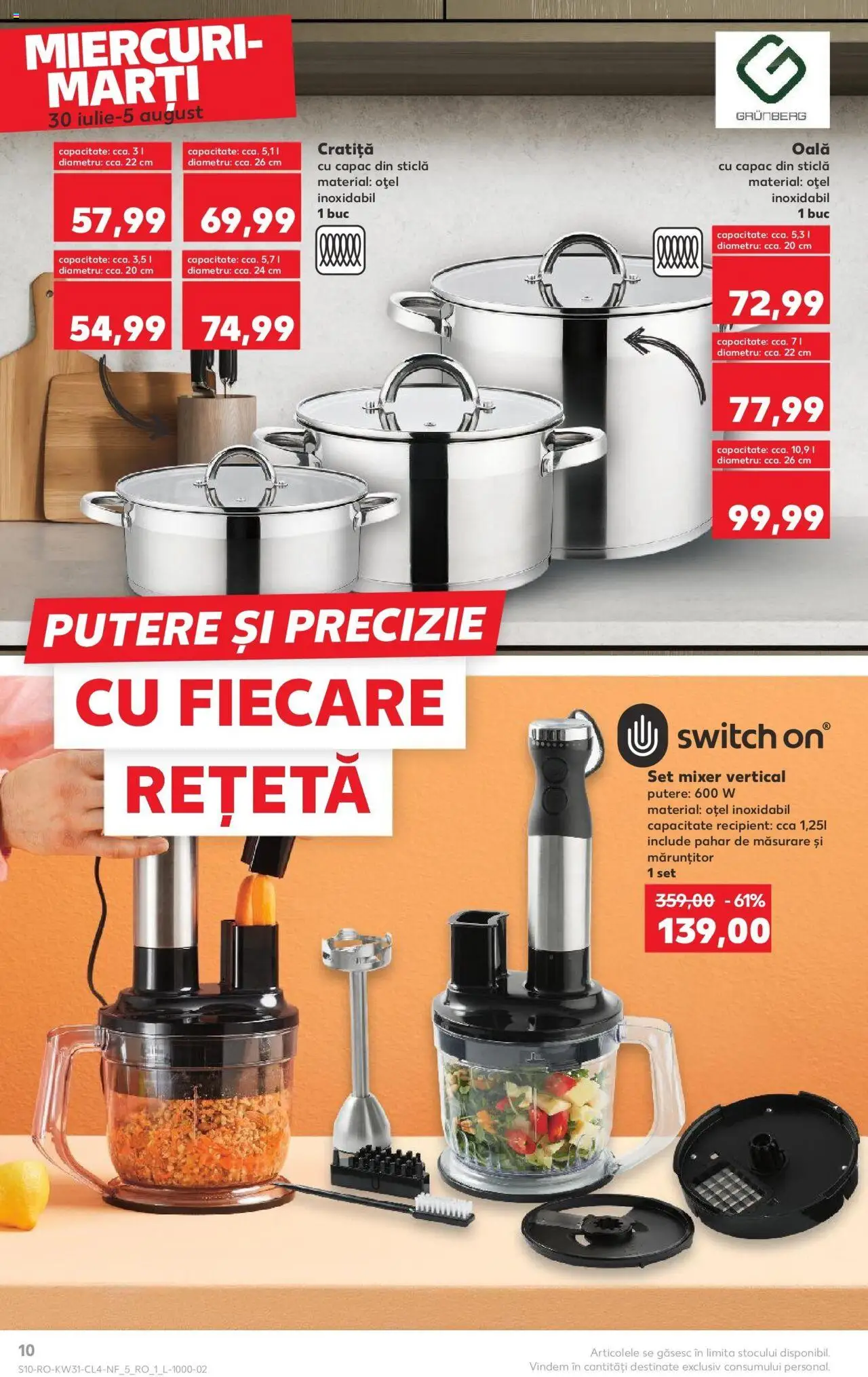 Catalog Kaufland - Brașov – valabil de la 30.07.2025 | Pagină: 10 | Produse: Blender, Cratiță, Oală, Mixer