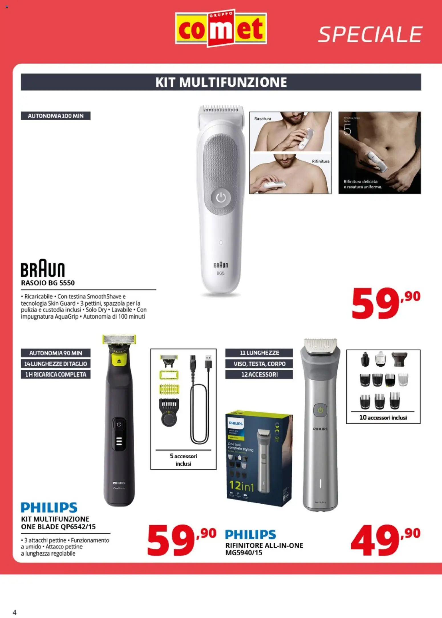 Volantino Comet del 23.01.2026 | Pagina: 4 | Prodotti: Spazzola, Pettine, Rasoio