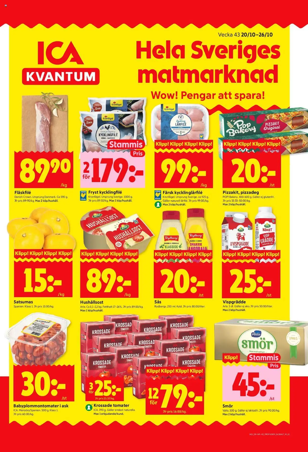 ICA Kvantum reklamblad aktuell från 20.10.2025 | Sida: 1 | Produkter: Visp, Tomater, Mango, Vispgrädde