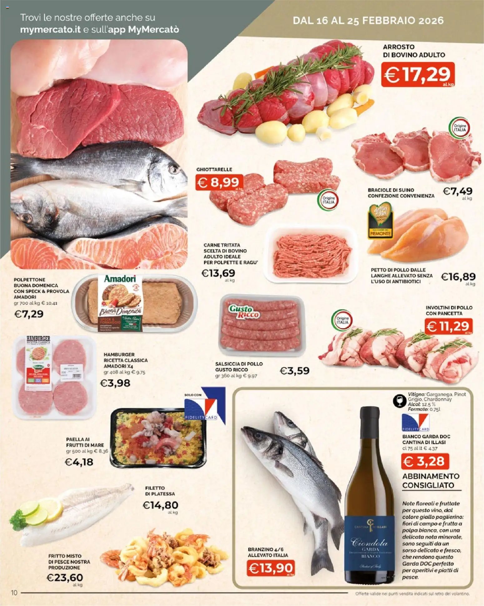 Volantino Mercatò del 16.02.2026 | Pagina: 10 | Prodotti: Speck, Pancetta, Salsiccia, Hamburger