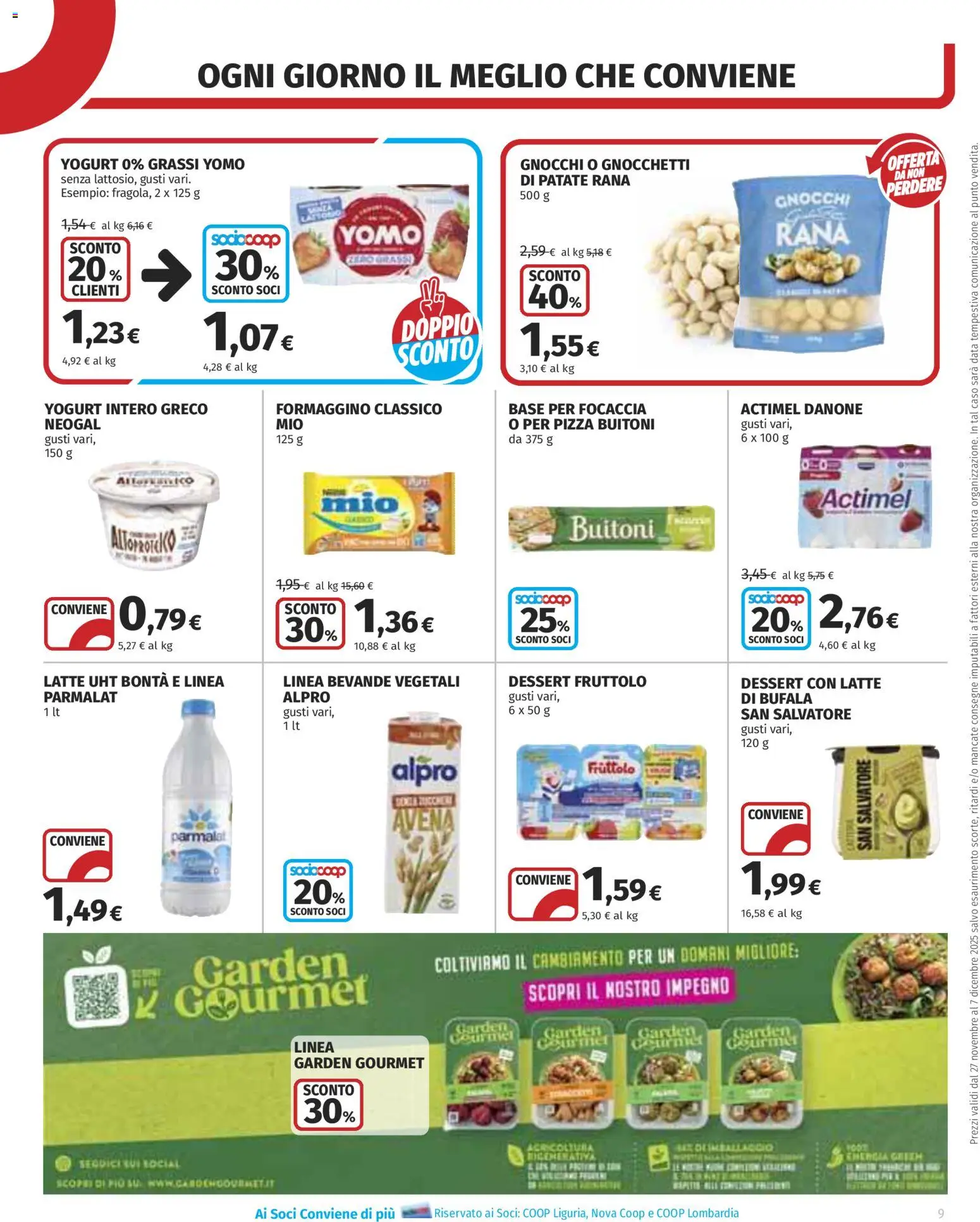 Volantino COOP del 27.11.2025 | Pagina: 9 | Prodotti: Yogurt, Pizza, Patate, Data