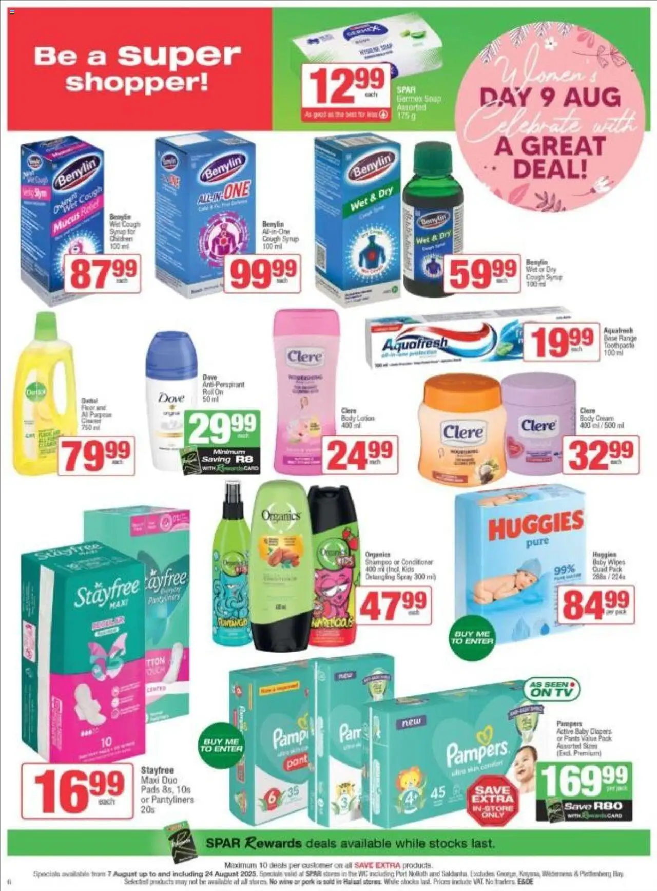 Spar - Western Cape - Weekly Specials │ valid from 07.08.2025 | Page: 6 | Products: Pants, Shampoo, Toothpaste, Lotion