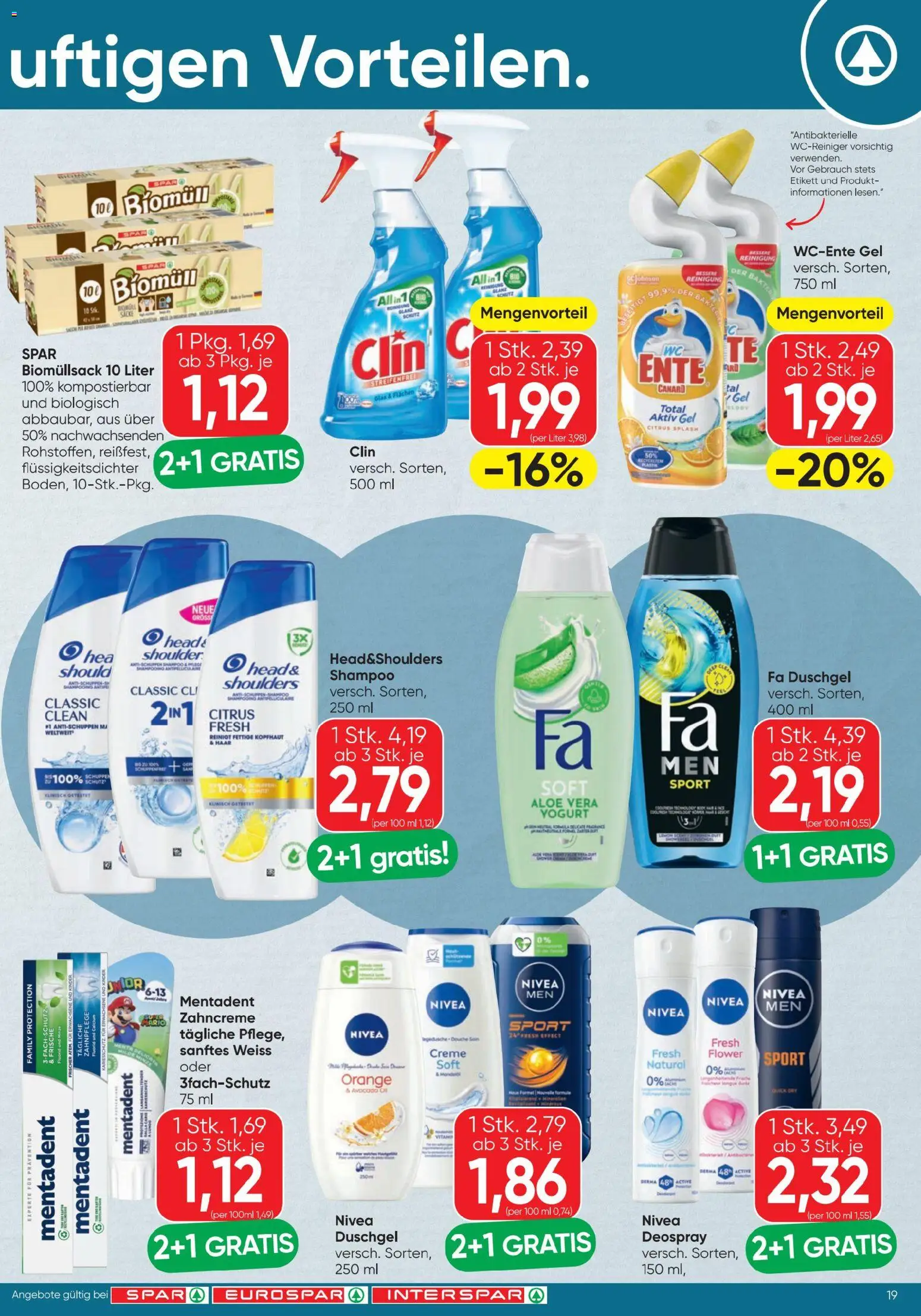 Spar Flugblatt gültig ab 26.02.2026 | Seite: 19 | Produkte: Shampoo, Creme, Duschgel